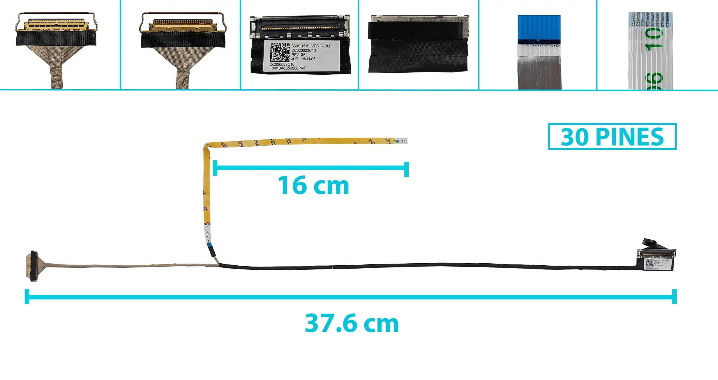 FLEX DE VIDEO LENOVO 330S-15IKB 81f5330S-15ARR DC020023C10 30 PINES — imagen 1