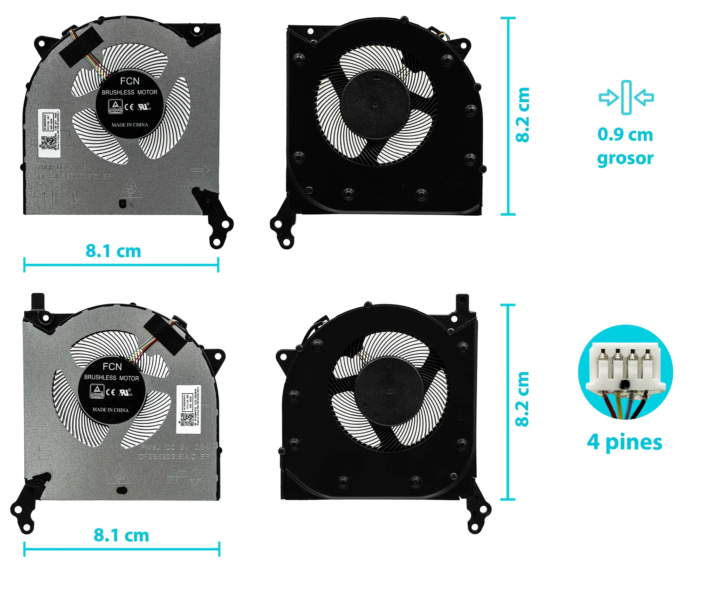 COOLER LENOVO LEGION 5-15IMH05 5-15IMH05H 5-15ARH05 81Y6 82AU 82B5 5F10S13917 5F10S13914 SERIES IZQUIERDO Y DERECHO (4 LINES) — imagen 1