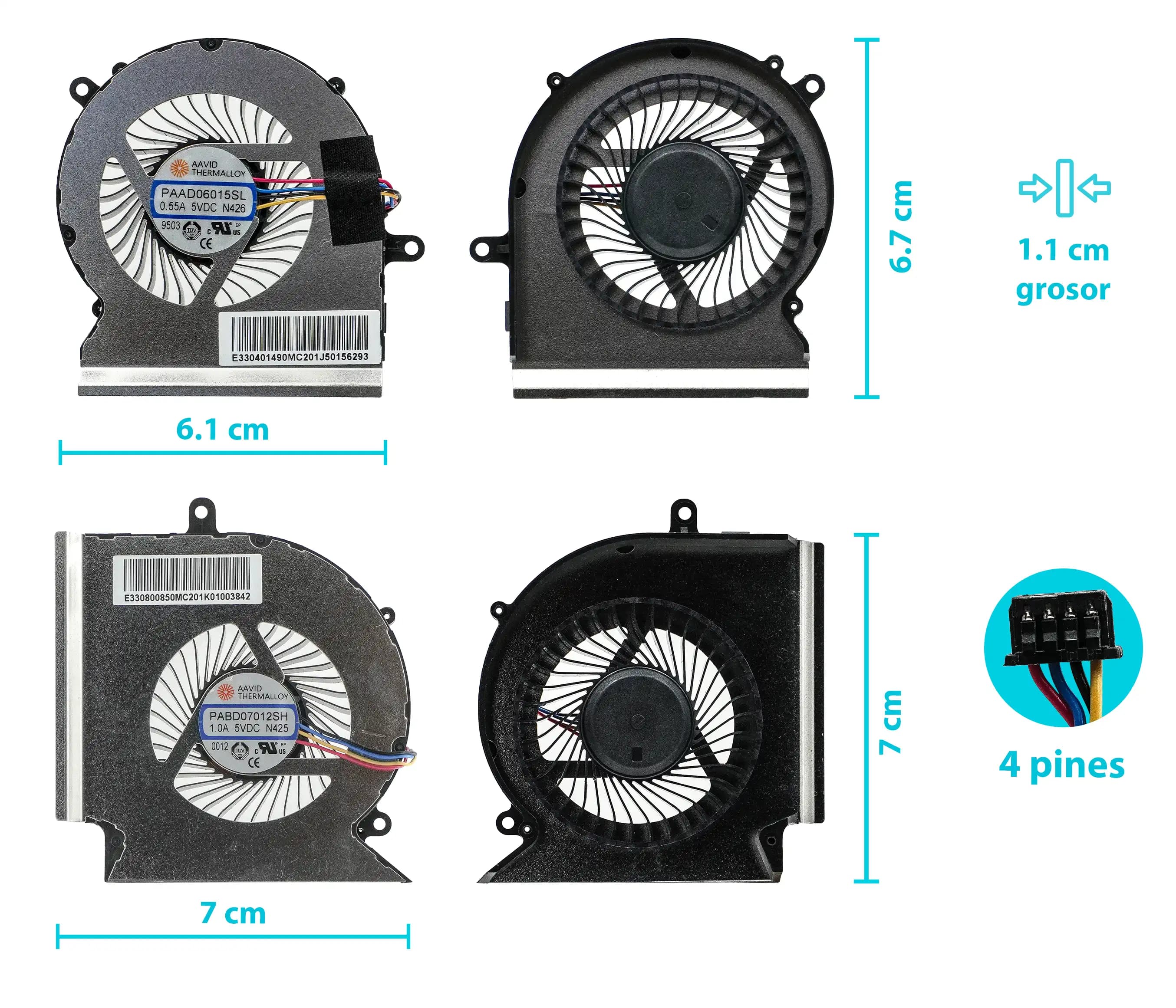 COOLER MSI MS-16UB SKU GL65 LEOPARD 10SXK IZQUIERDO Y DERECHO (4 LINES) — imagen 1