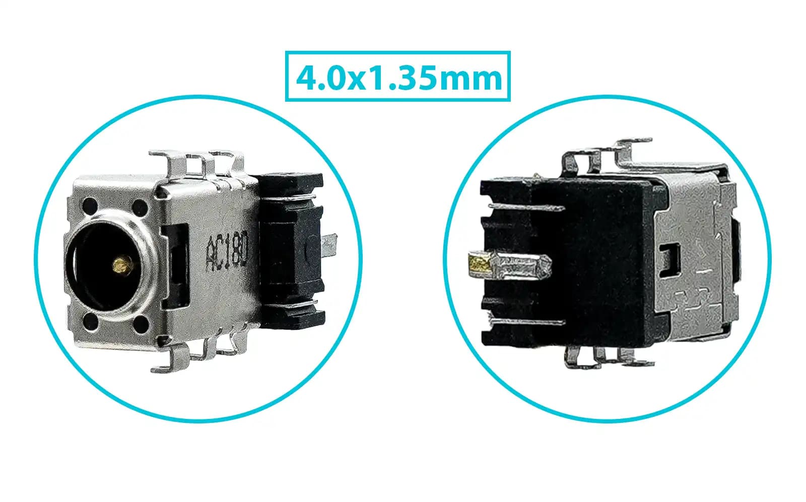 PIN DE CARGA DC JACK ASUS X441U X441UA A556 A556U F556U FL5900U 4.0x1.35mm SIN CABLE — imagen 1