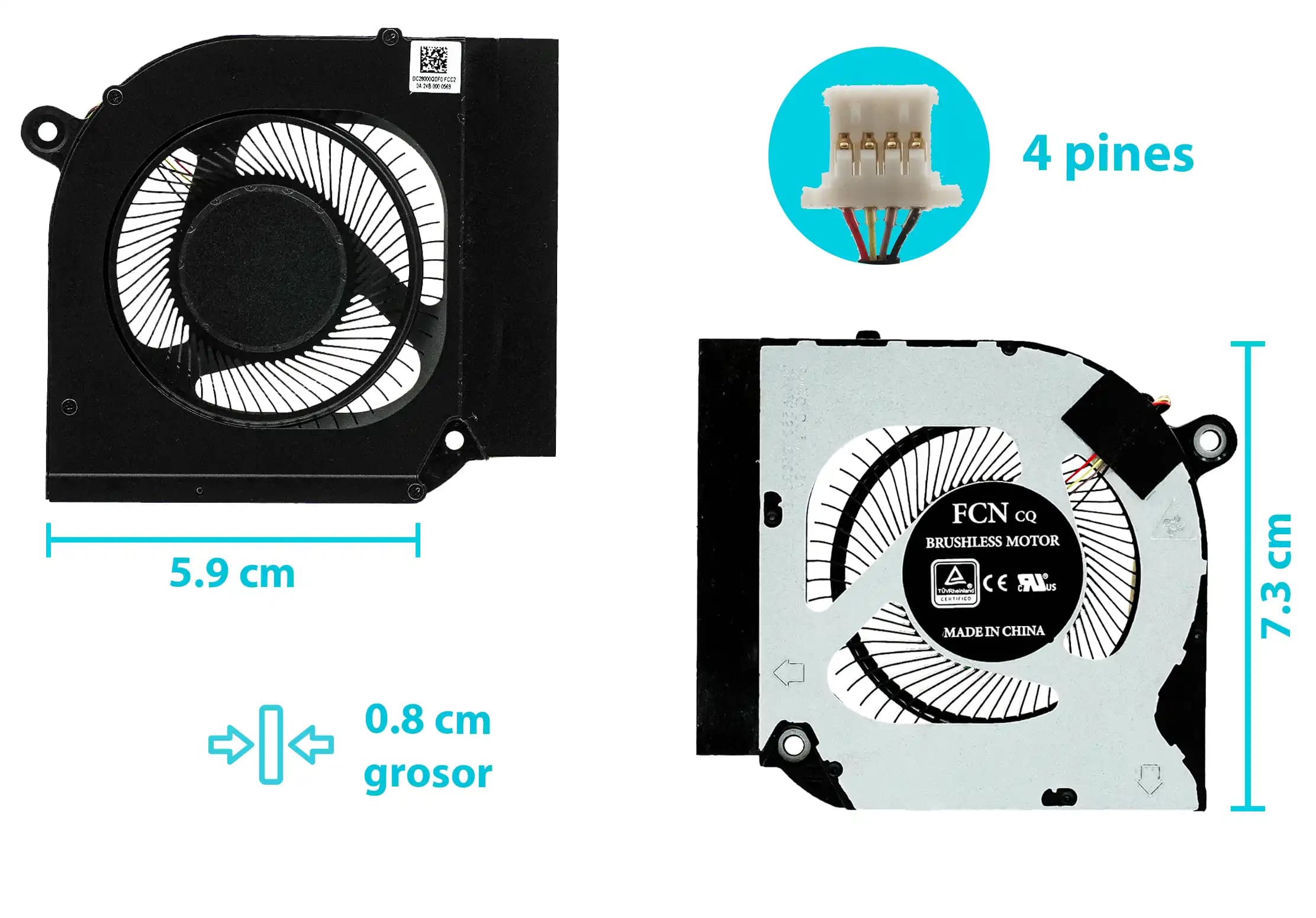 COOLER ACER CPU Y GPU NITRO 5 AN515-56 AN515-57 AN517-52 AN515-55 (4 LINES) — imagen 1