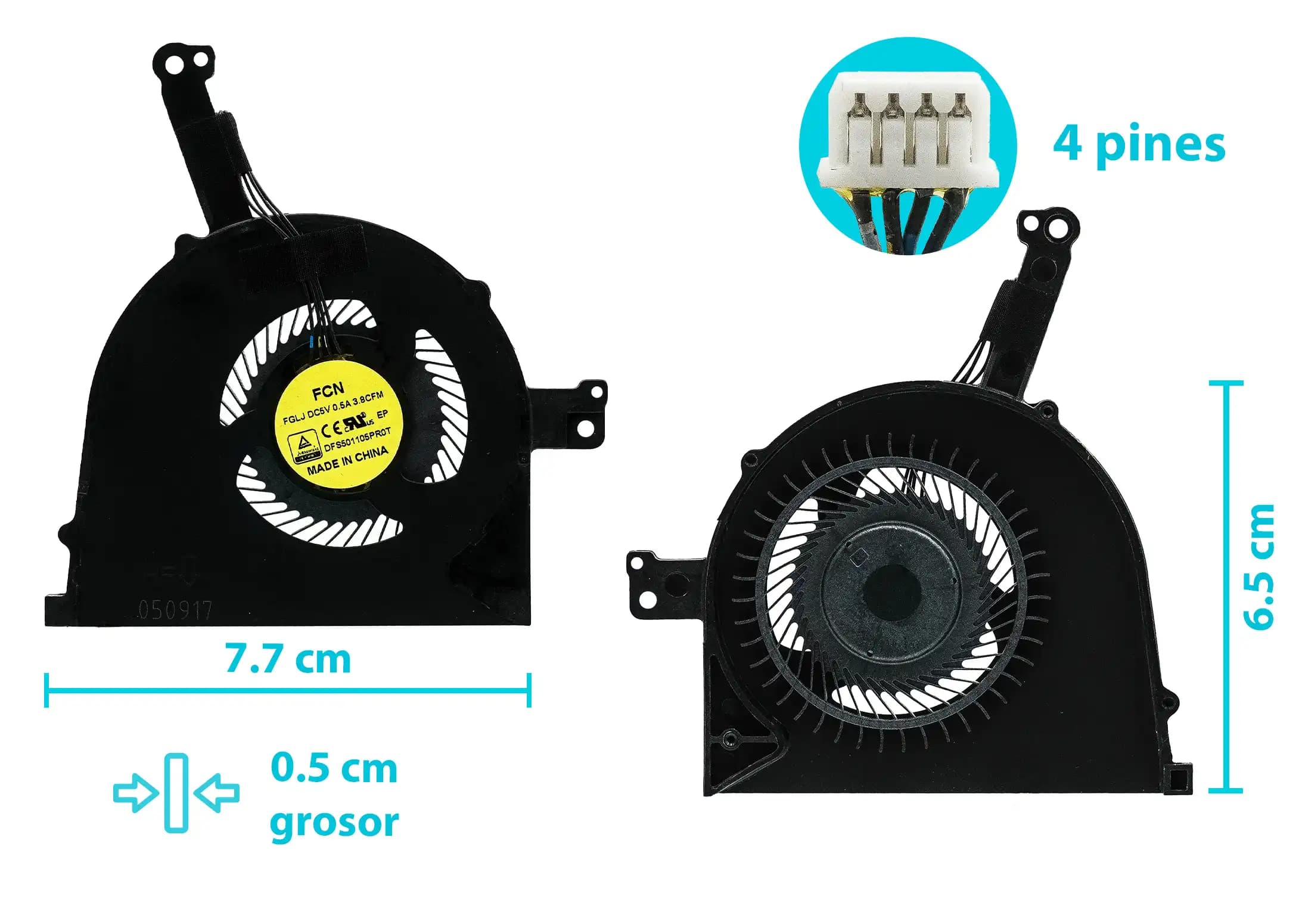 COOLER DELL LATITUDE E5570 5570 CN-07HJFG 07HJFG DC28000GFF0 (4 LINES) — imagen 1