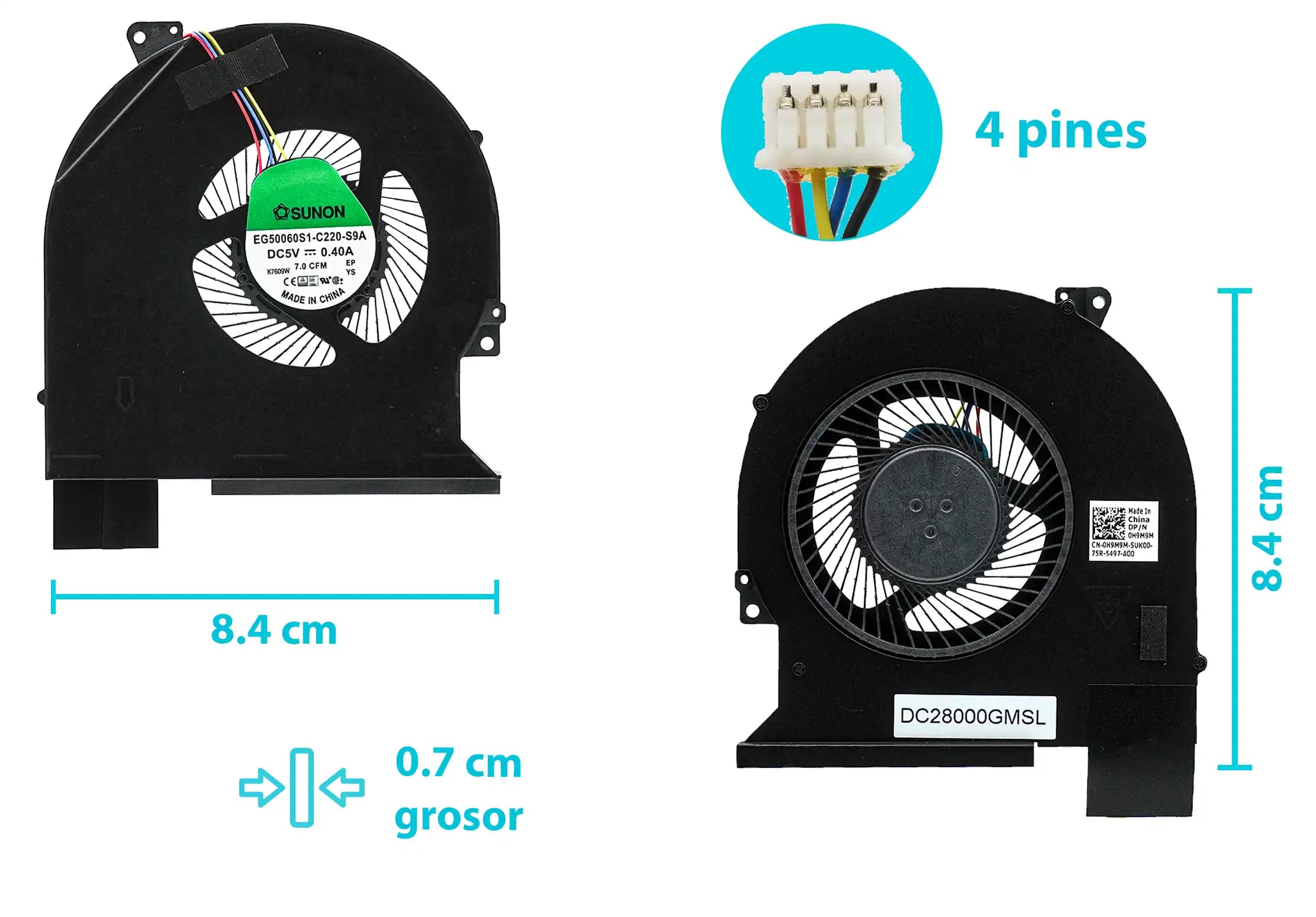 COOLER DELL LATITUDE 5570 E5570 PRECISION 3510 M3510 P48F DFS602205M30T FGKD DC28000GMF0 OH9M9M (4 LINES) — imagen 1
