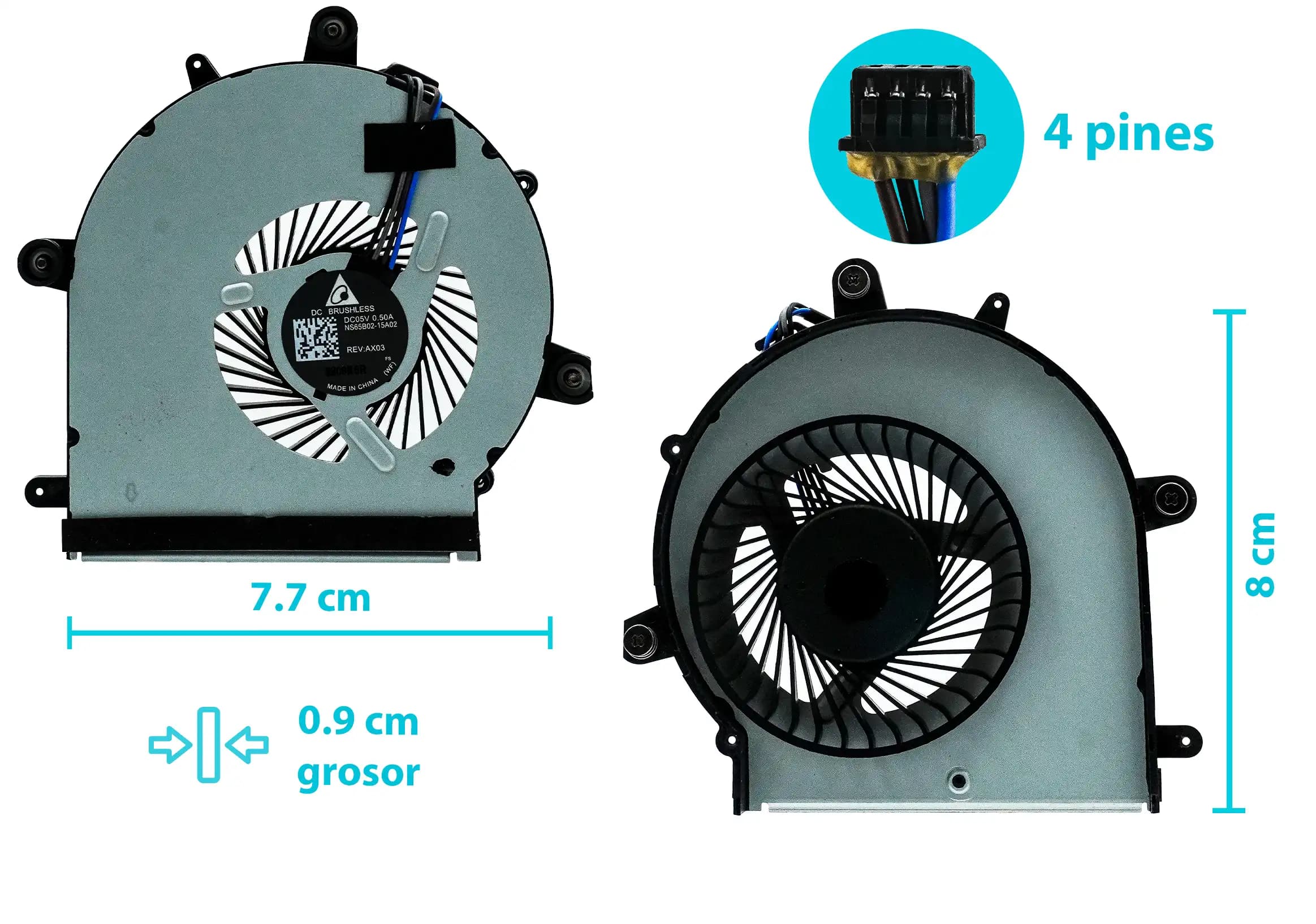 COOLER HP 650 G2 655 G2 655 G3 650 G3 650G2 650G3 655G2 SERIES 840733-001 840732-001 840734-001 DFS2000050E0T FGJS 6043B0191301 (4 LINES) — imagen 1