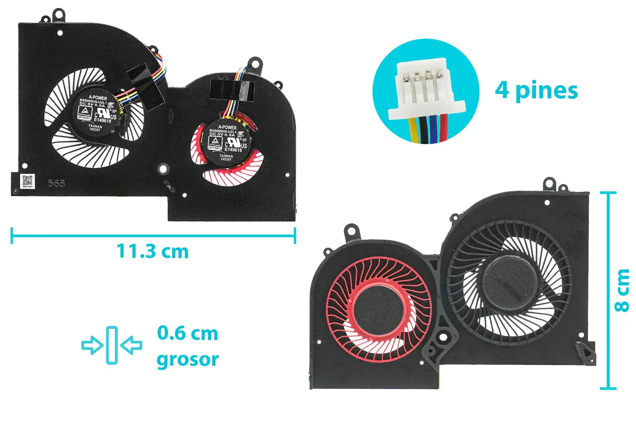 COOLER MSI GPU GS65 8SG P65 WS65 MS-16Q4 (4 LINES) — imagen 1