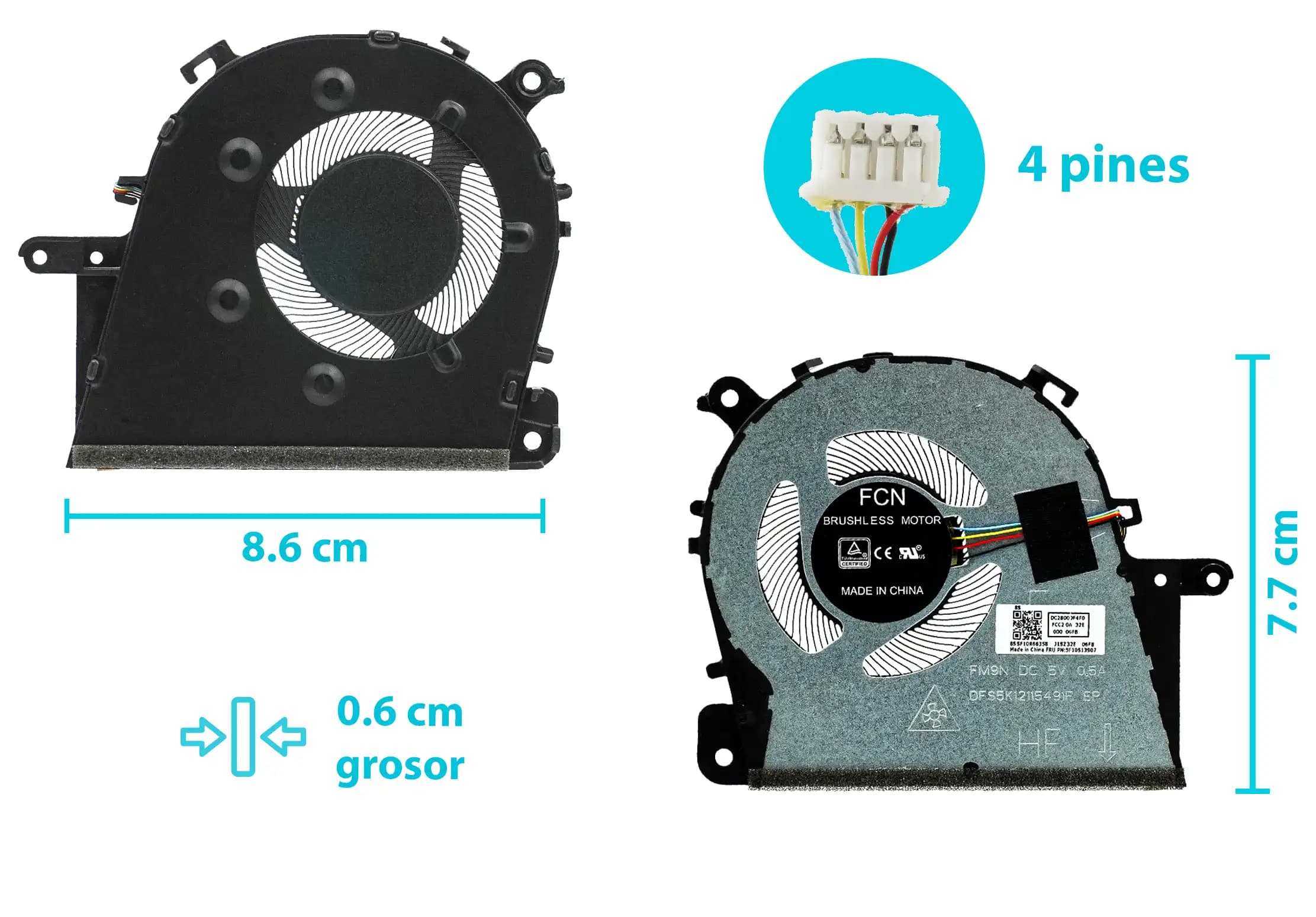 COOLER LENOVO IDEAPAD S145-14 S145-14IWL 81MU CPU (4 LINES) — imagen 1
