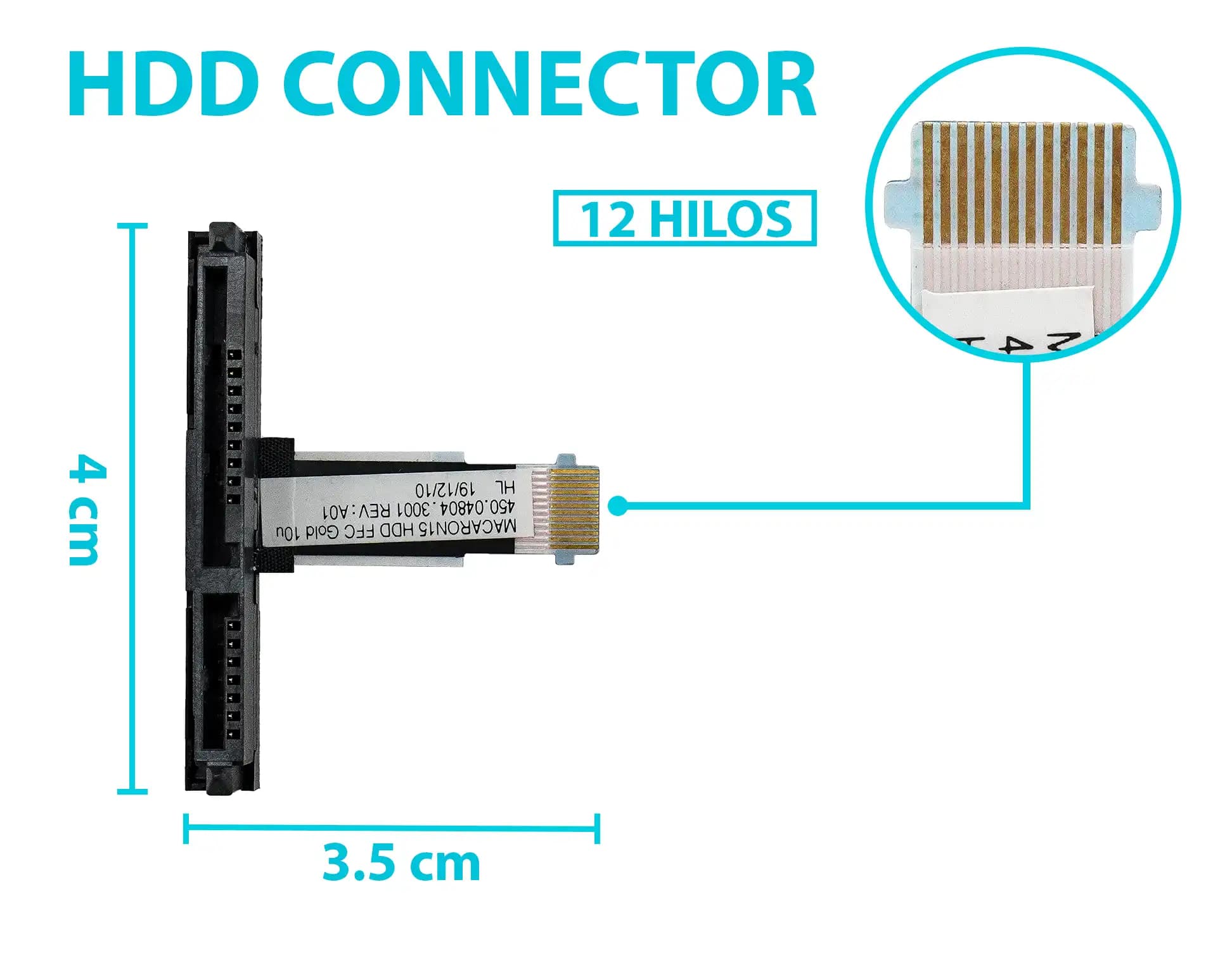 HARD DRIVE HDD CONNECTOR HP X360 11-K 15-W M6-W 13-S 13-S107NL15-BK 15-BK015 M6-W102DX 450.04804.3001 — imagen 1