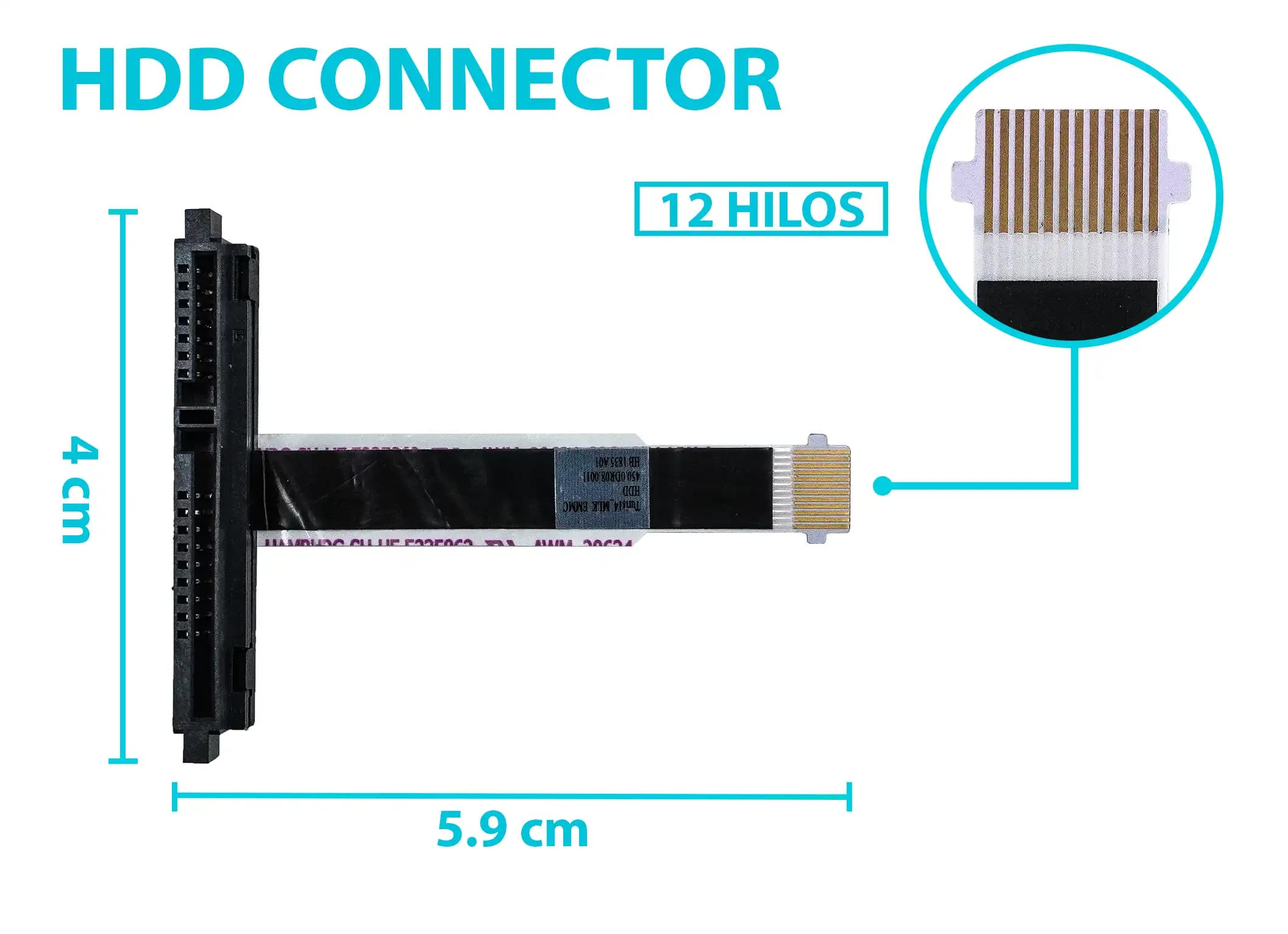 HARD DRIVE HDD CONNECTOR DELL INSPIRON 14 3462 3465 3467 3468 3473 3476 450.0AD04.0011 450.0DR08.0011 51C9V 68K3 AAL10 HB 1721A01 HB 1732A01 — imagen 1
