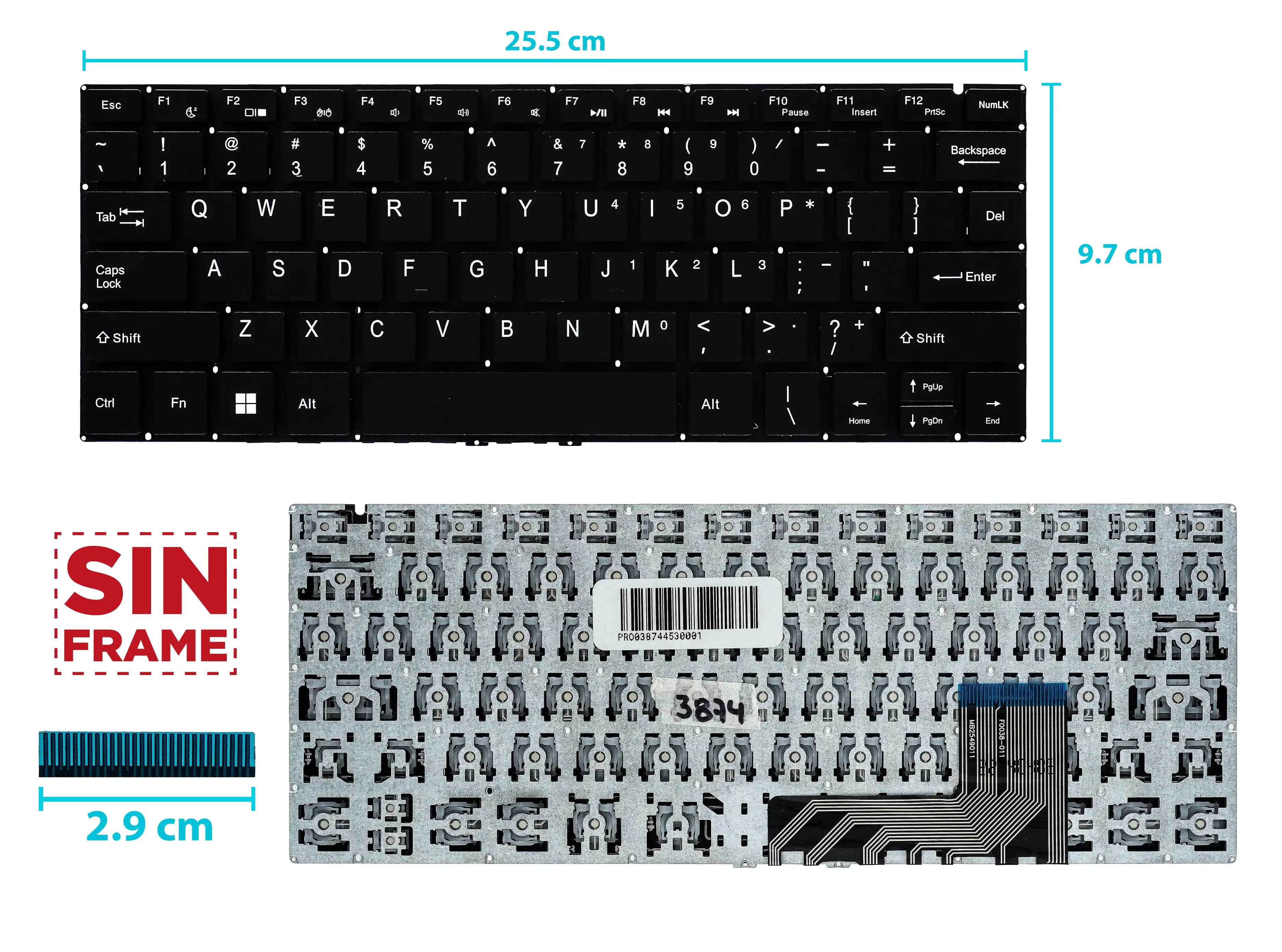 TECLADO GATEWAY GWTC116-2BL GWTC116-2 GWTC116-2BK GWTC116-2IN SIN FRAME US — imagen 1