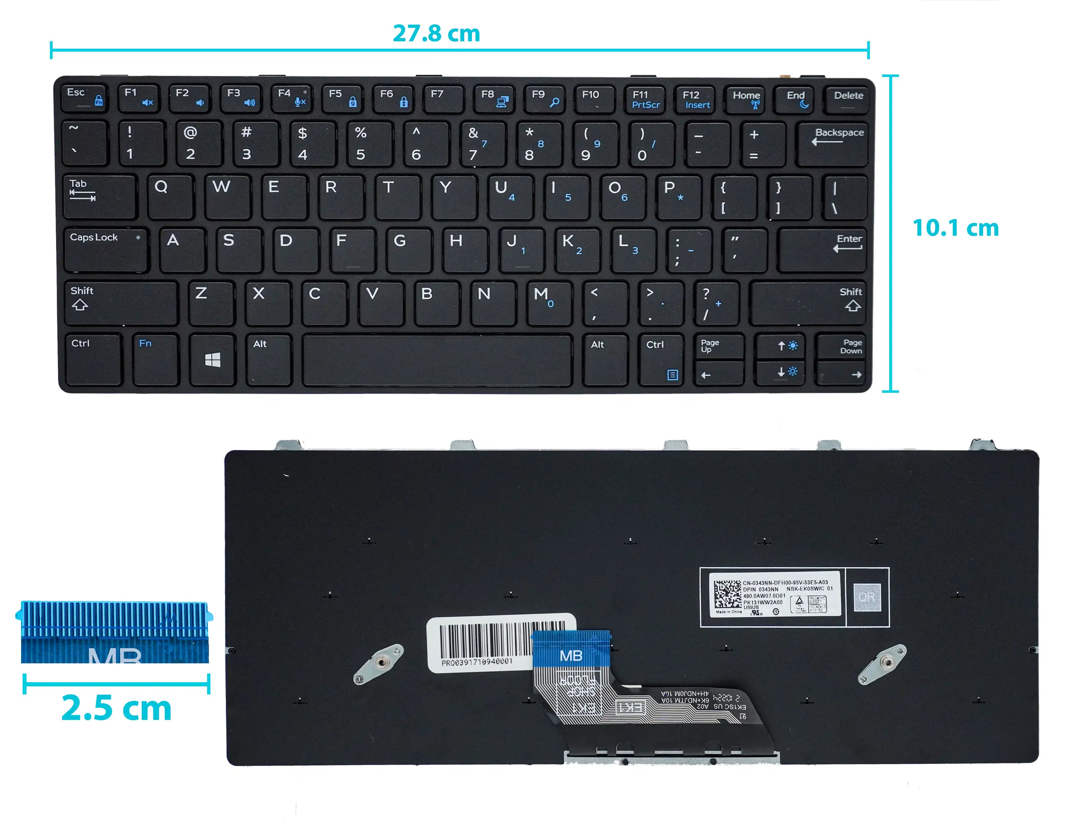 TECLADO DELL LATITUDE 13 3380 13-3380 3180 3189 3190 3380 US — imagen 1