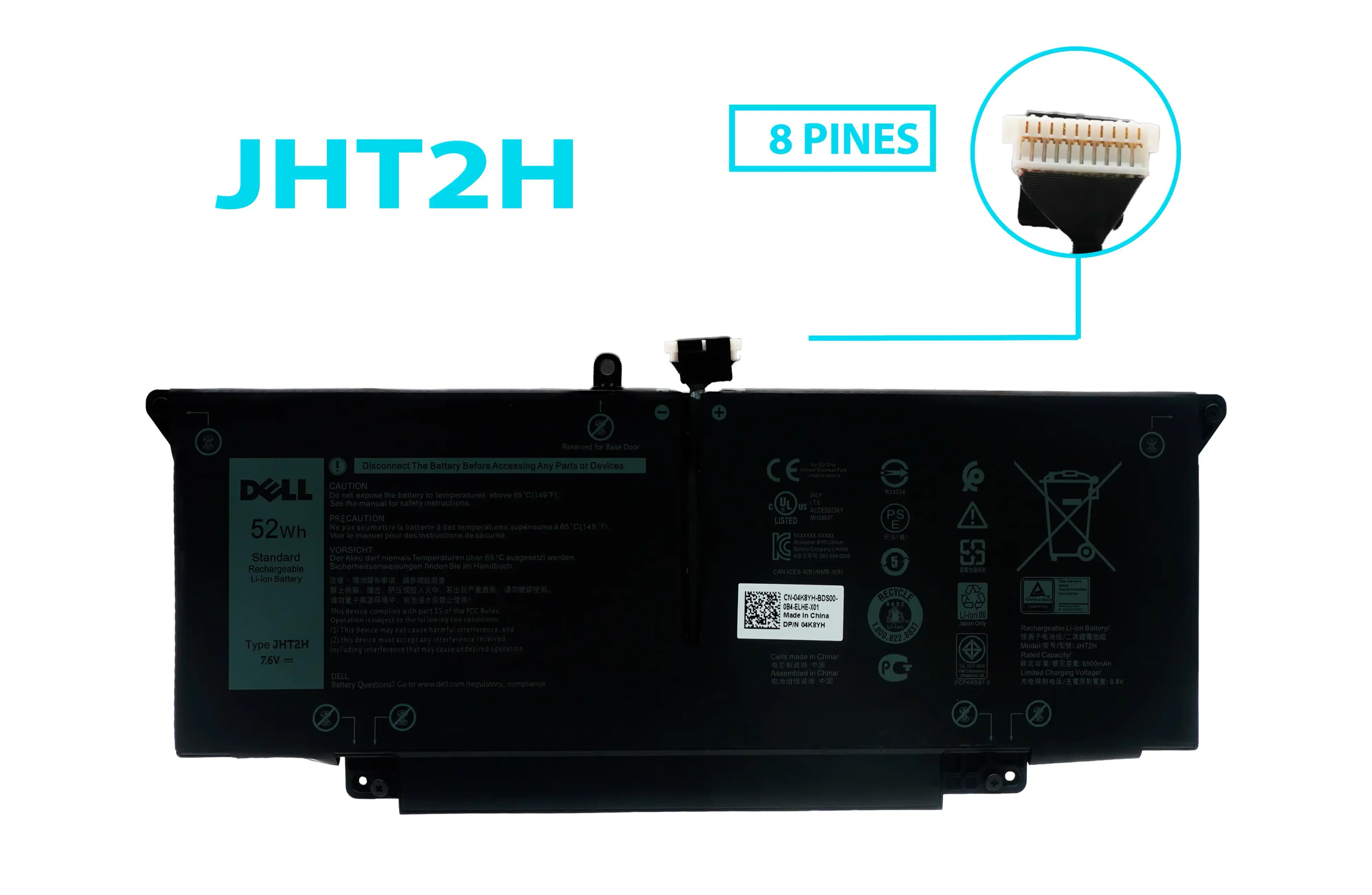 BATERIA DELL LATITUDE 7310 7410 TYPE JHT2H 7.6V 52Wh INTERNA *ORIGINAL* — imagen 1