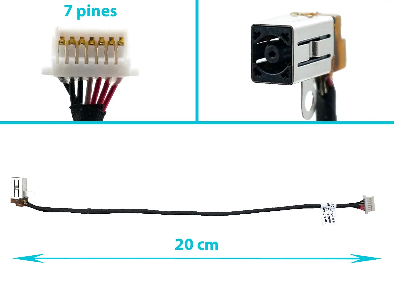 PIN DE CARGA DC JACK HP 250 G10 15-FD 15-FC 255 G10 CONECTOR AZUL 4.5x3.0mm CON CABLE — imagen 1