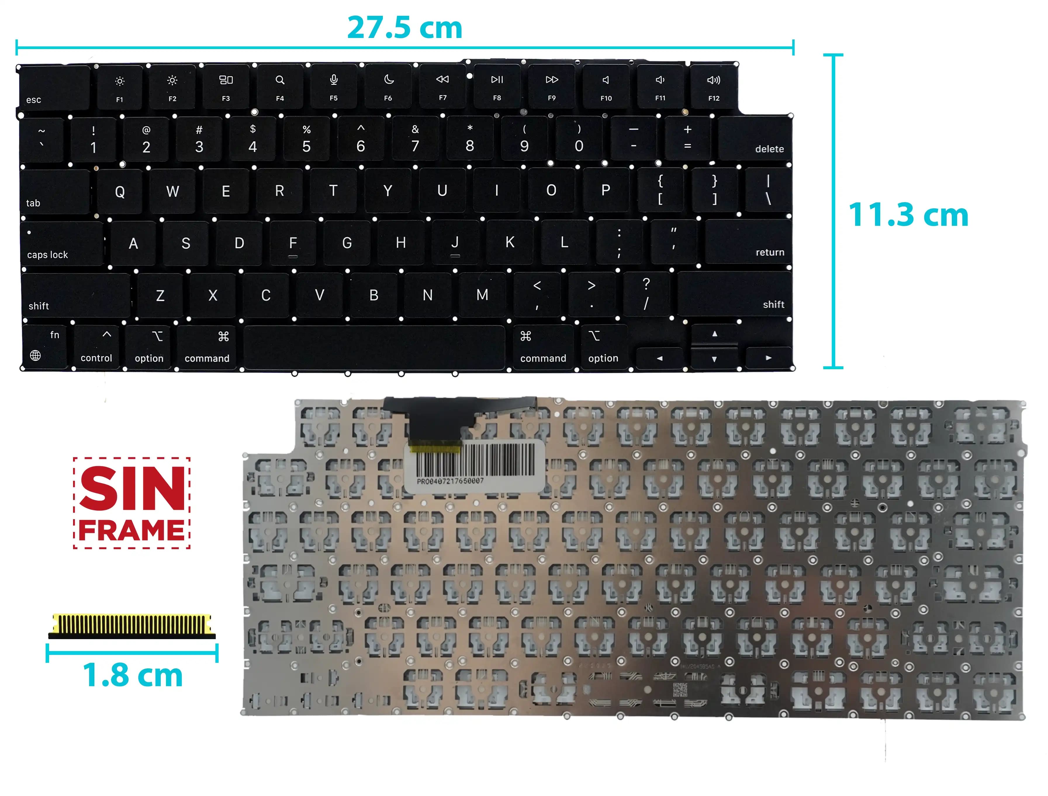 TECLADO APPLE MACBOOK AIR M3 13 PULGADAS A3113 / 15 PULGADAS A3114 SIN FRAME US — imagen 1