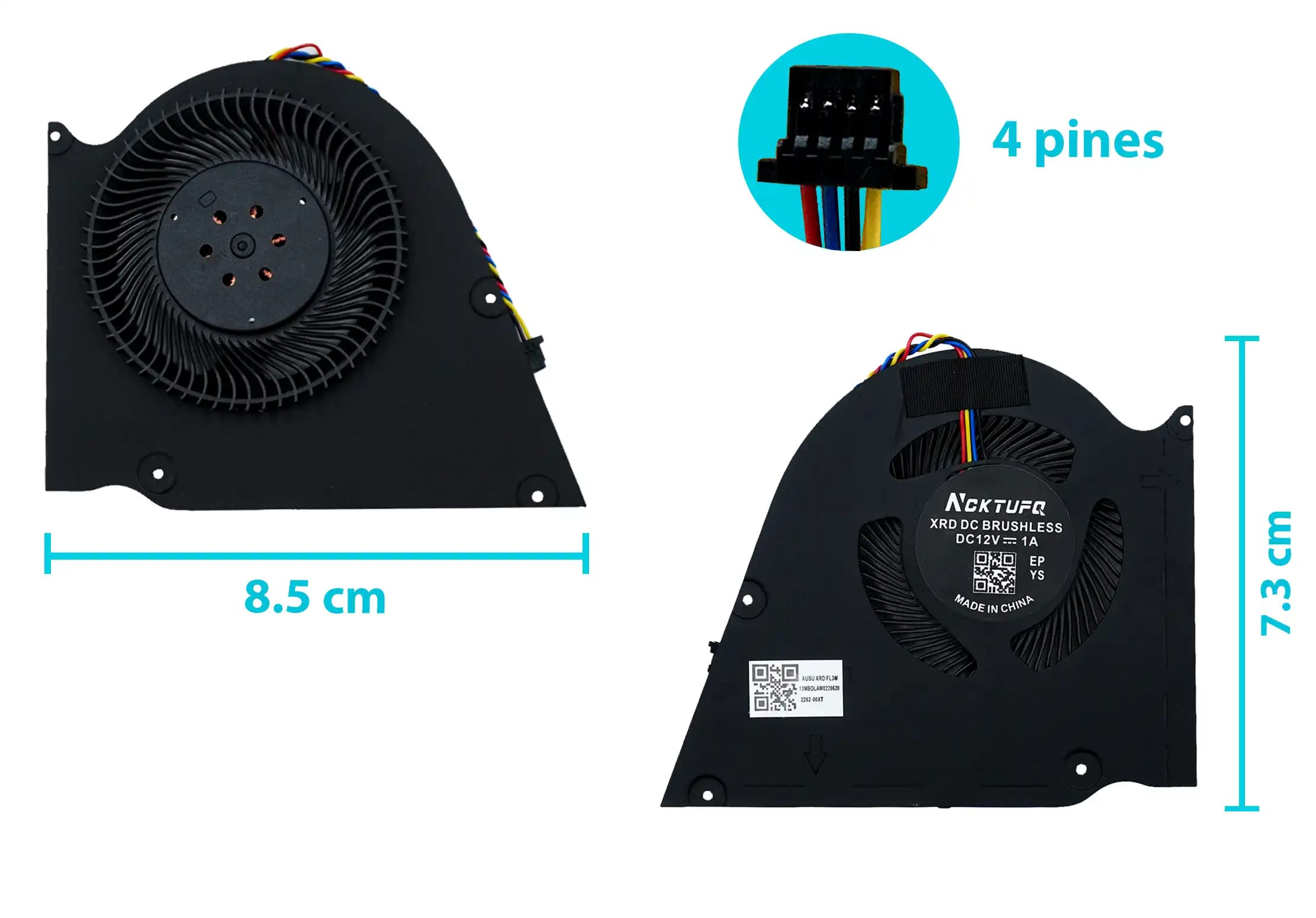 COOLER ASUS GPU 12V ZEPHYRUS S GX531 GX531GM GX531GX GX531GS GX531GV Gaming 13NR0100N14011 13N1-64M0201 (4 LINES) — imagen 1