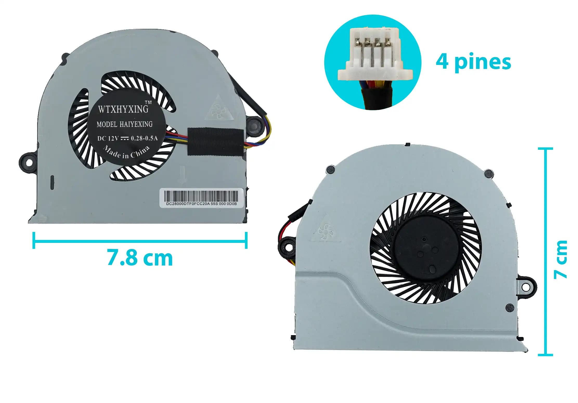 COOLER ASUS ROG STRIX GL503 GL503V GL503VD FX503VD FX503 FX503VD DC12V 0.4A (4 LINES) — imagen 1