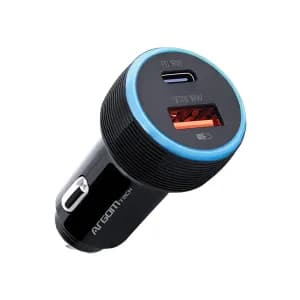 CAR CHARGER ARGOM FORCE C1 38W PD TYPE-C - USB BLACK — imagen 1