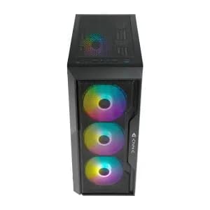 CASE AZZA FIGTHER AZ-290 Gaming Vidrio-Templado 7Slots 4 Ven. 2USB2.0 USB-3.0 RGB Mid Tower Black — imagen 4