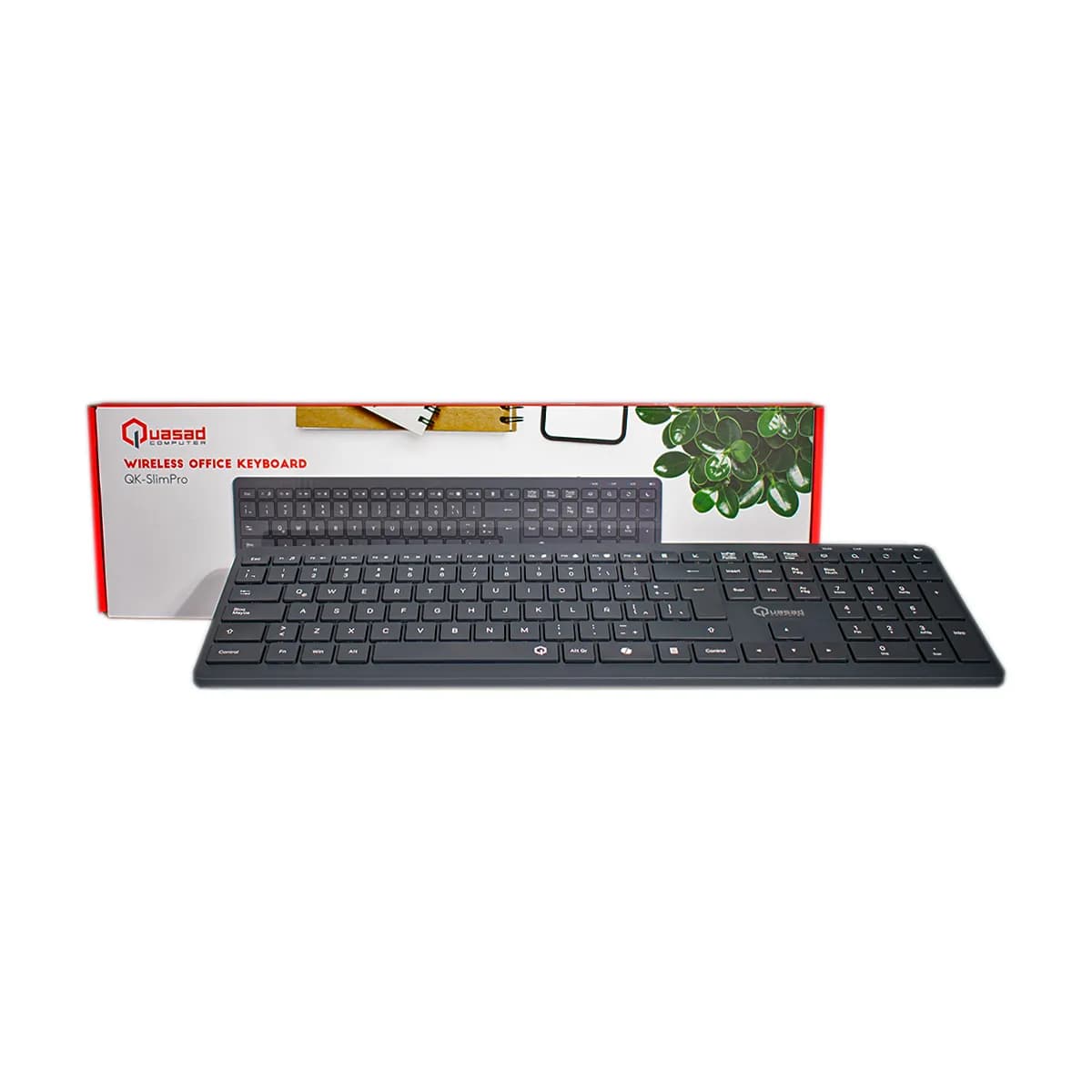 TECLADO QUASAD QK-SLIMPRO Wireless Recargable Slim Desing Black — imagen 4
