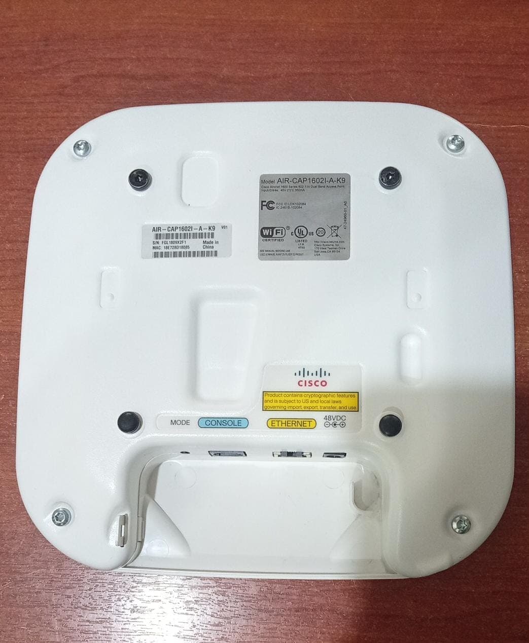 Cisco Aironet 1602I AIR-CAP1602I-A-K9 Access Point WiFi Dual Band 802.11n 300 Mbps / USADO — imagen 2