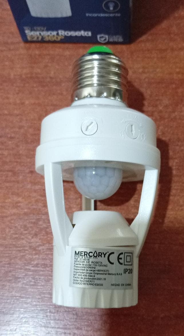 2 Sensores de Movimiento Roseta E27 360° Mercury ESE03 110-130V / Nuevo — imagen 2