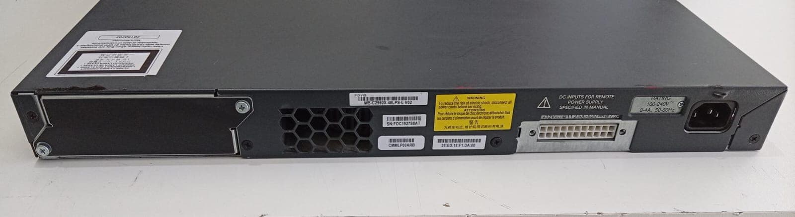 Switch Cisco Catalyst 2960-X WS-C2960X-48LPS-L 48 Puertos Gigabit PoE+ 370W 4 SFP / Usado — imagen 3