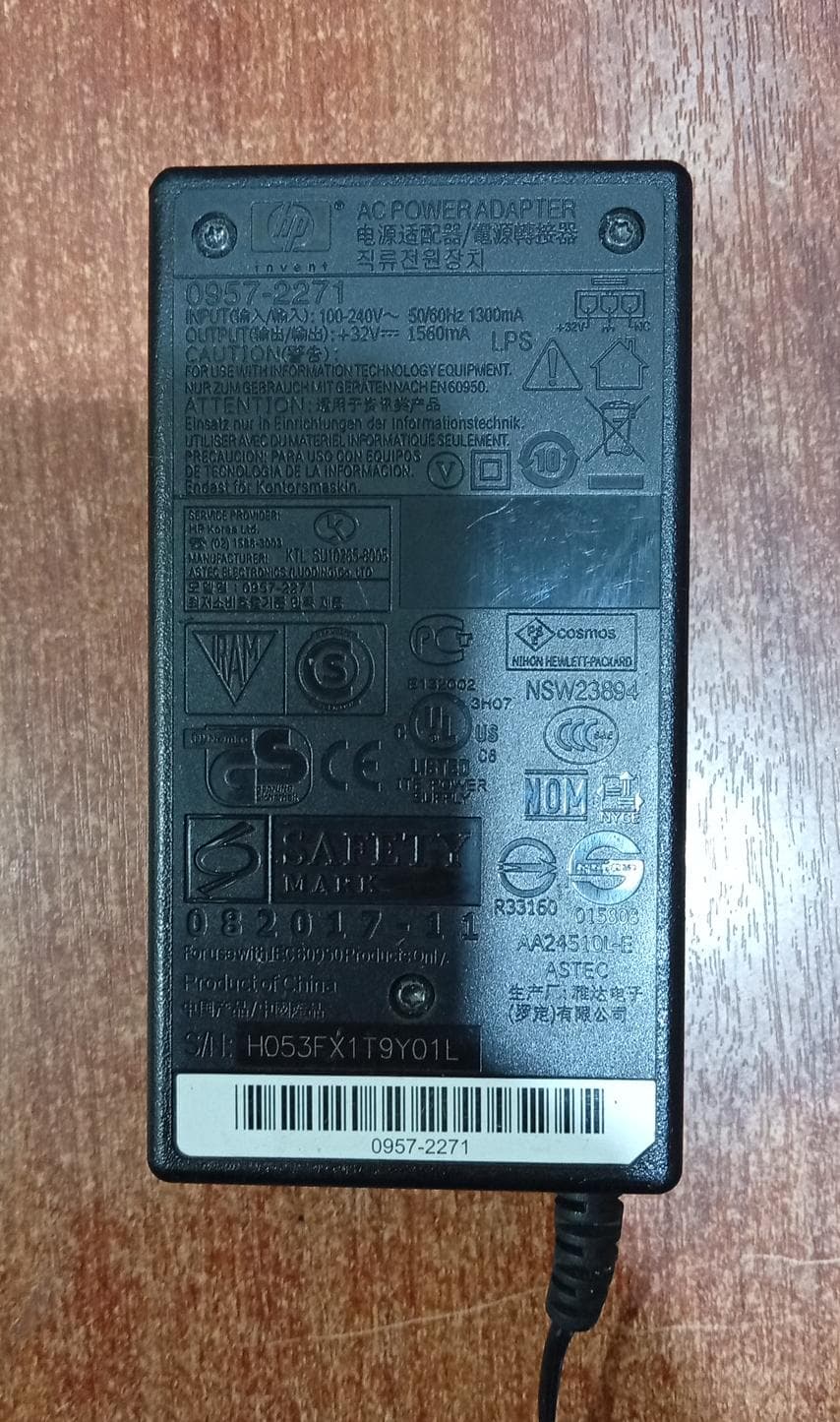 Adaptador de Corriente HP 0957-2271 32V 1.56A Punta Morada para Impresoras HP Usado — imagen 2