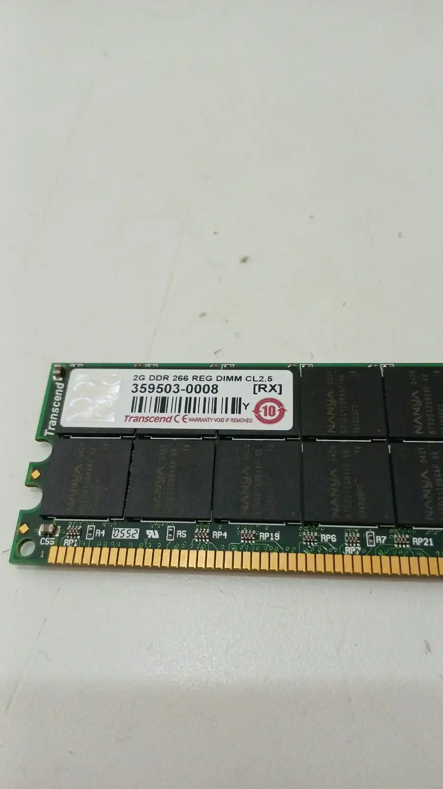 Memoria RAM Transcend 2GB DDR 266MHz ECC Registered (PC2100R CL2.5) Servidor - P/N 359503-0008