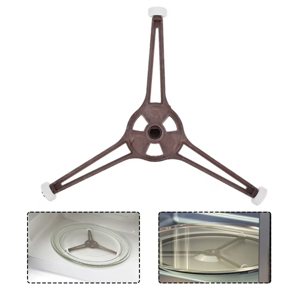 Soporte Triangular para Plato de Microondas 24 cm Sin Dientes Centrales 3 Ruedas – Usado — imagen 3