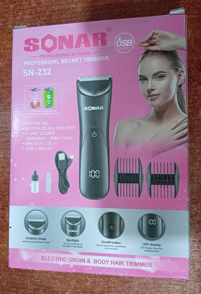 4 Afeitadoras Recortadora Corporal Sonar SN-232 Recargable USB 6000RPM Nuevo — imagen 2