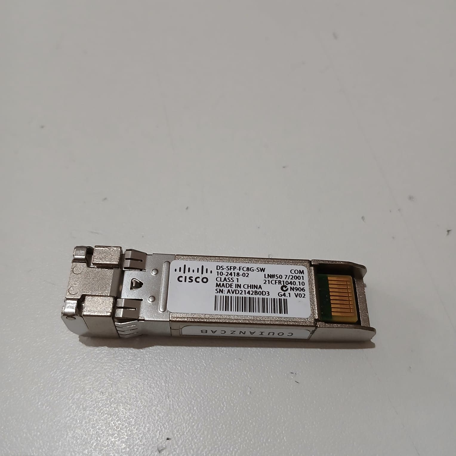 Cisco DS-SFP-FC8G-SW Módulo Transceptor SFP 8Gbps Fibre Channel Short Wave - Usado — imagen 1
