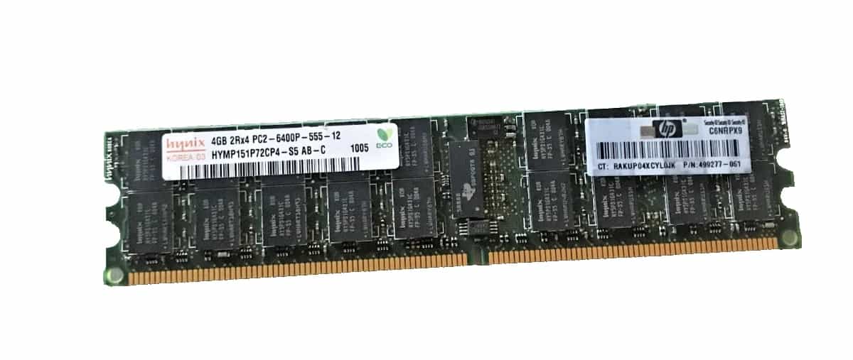 Memoria RAM Servidor SK Hynix 4GB DDR2 PC2-6400P ECC RDIMM HYMP151P72CP4-S5 - Refurbished