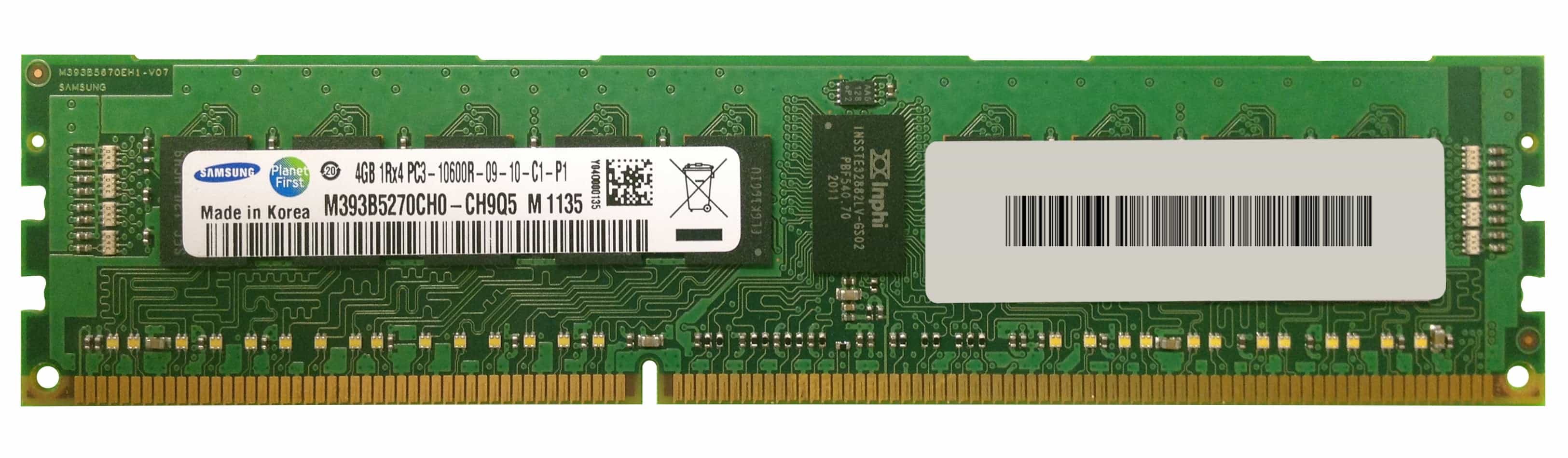 Memoria RAM Servidor Hynix 4GB DDR3 1333MHz PC3-10600R ECC REG HMT351R7BFR4C-H9