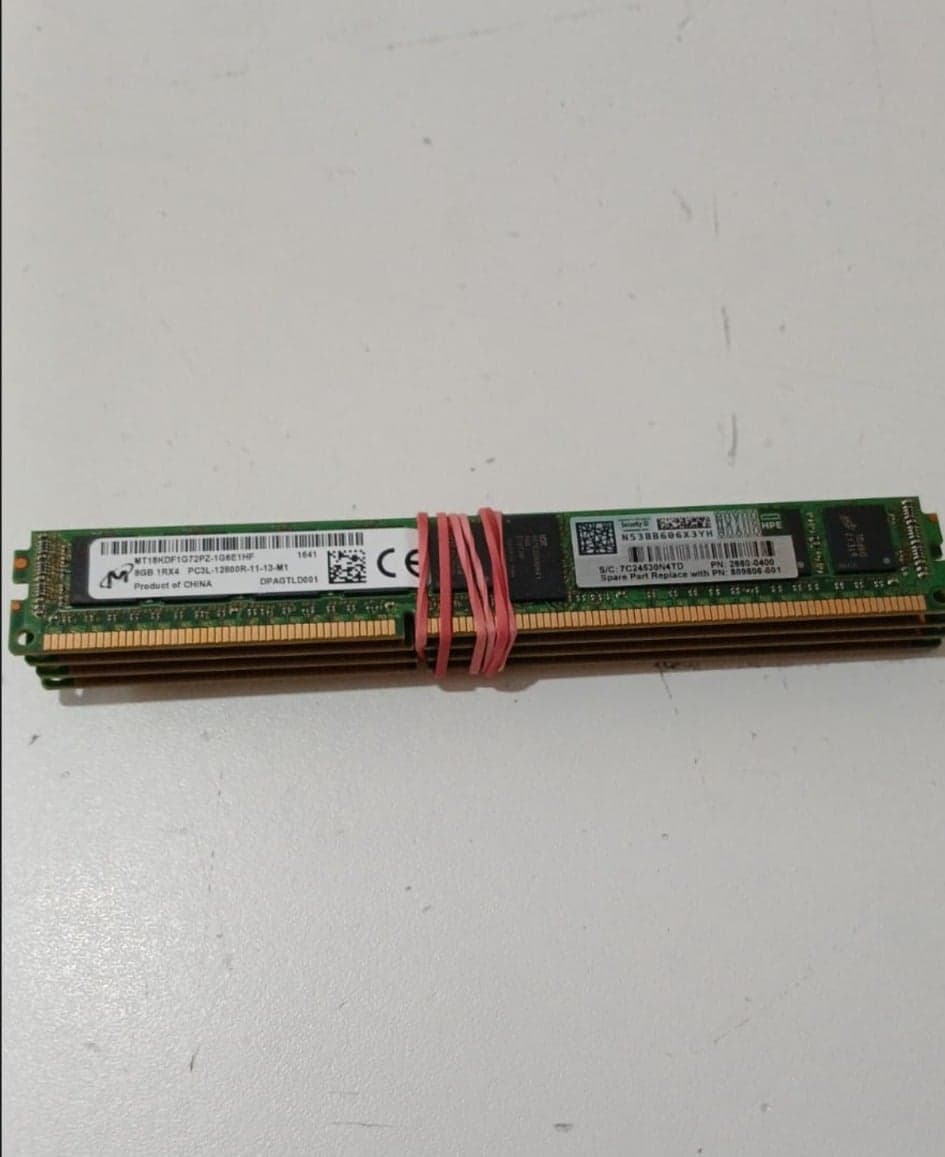 Micron 8GB DDR3 PC3-12800R ECC RDIMM (MT18KDF1G72PZ-1G6E1HF) - Memoria Servidor Pull