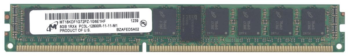 Micron 8GB DDR3 PC3-12800R ECC RDIMM (MT18KDF1G72PZ-1G6E1HF) - Memoria Servidor Pull — imagen 2
