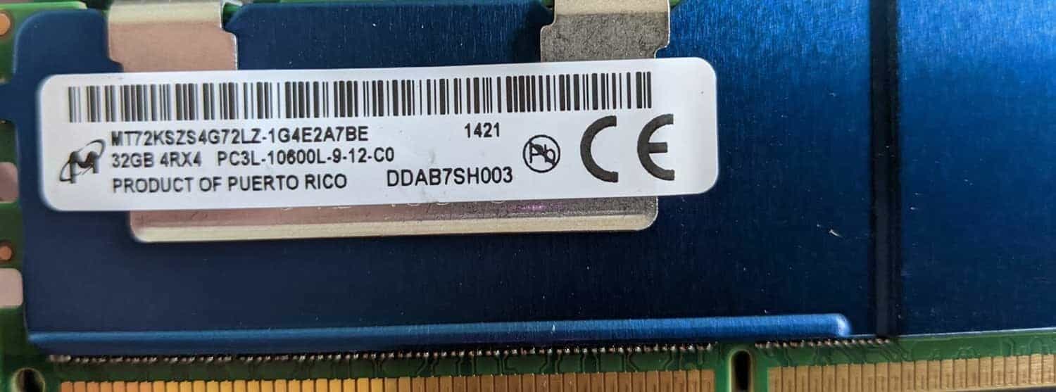 Memoria RAM Servidor Micron 32GB PC3L-10600L LRDIMM ECC (MT72KSZS4G72LZ)