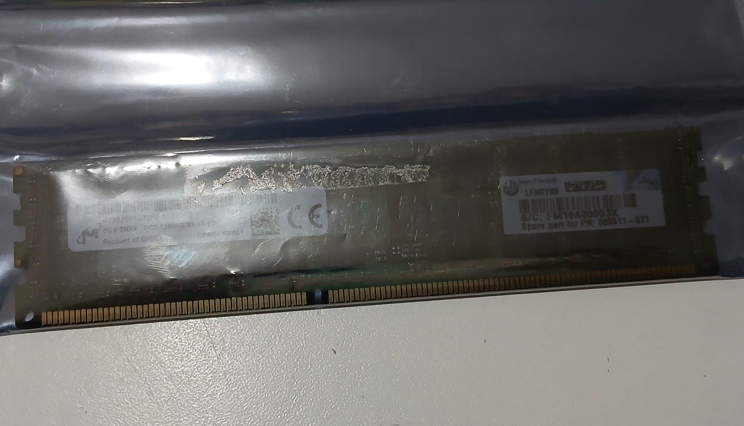 Memoria RAM Servidor Micron 8GB DDR3 1600MHz ECC RDIMM (MT36JSF1G72PZ) — imagen 1
