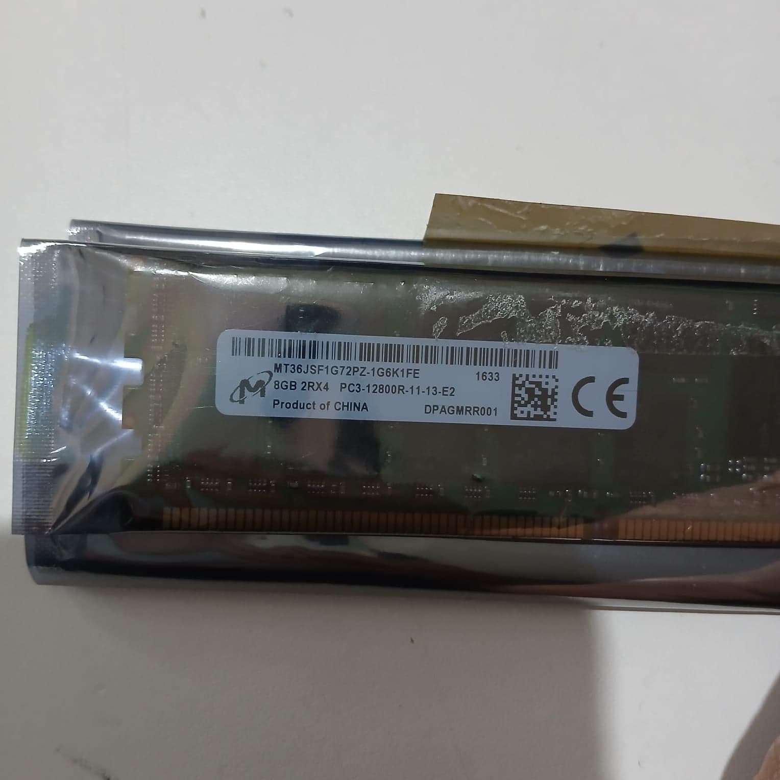 Memoria RAM Servidor Micron 8GB DDR3 1600MHz ECC RDIMM (MT36JSF1G72PZ) — imagen 2