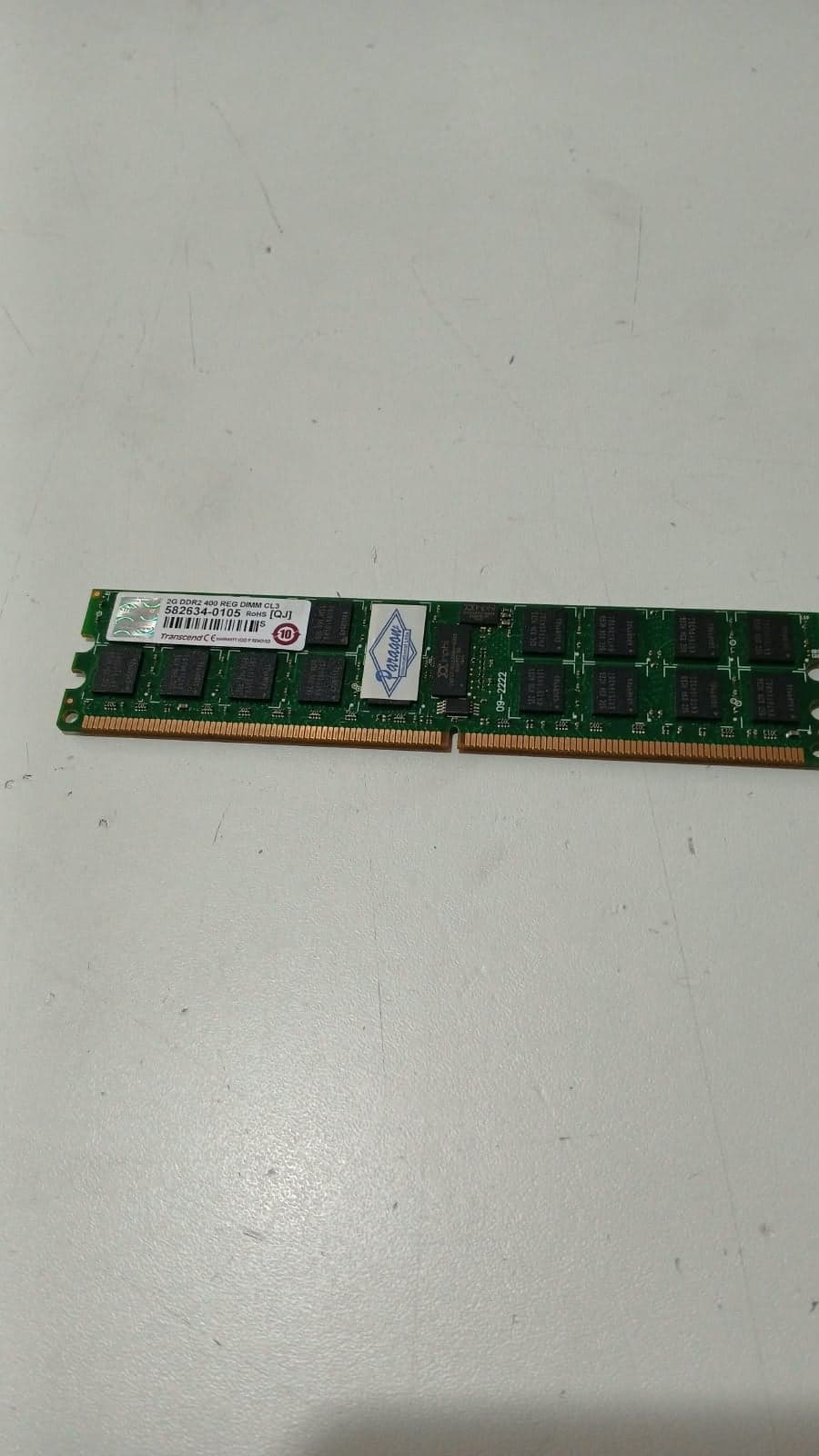 Memoria RAM Servidor Transcend 2GB DDR2 400MHz PC2-3200R ECC Reg 582634-0105 — imagen 2
