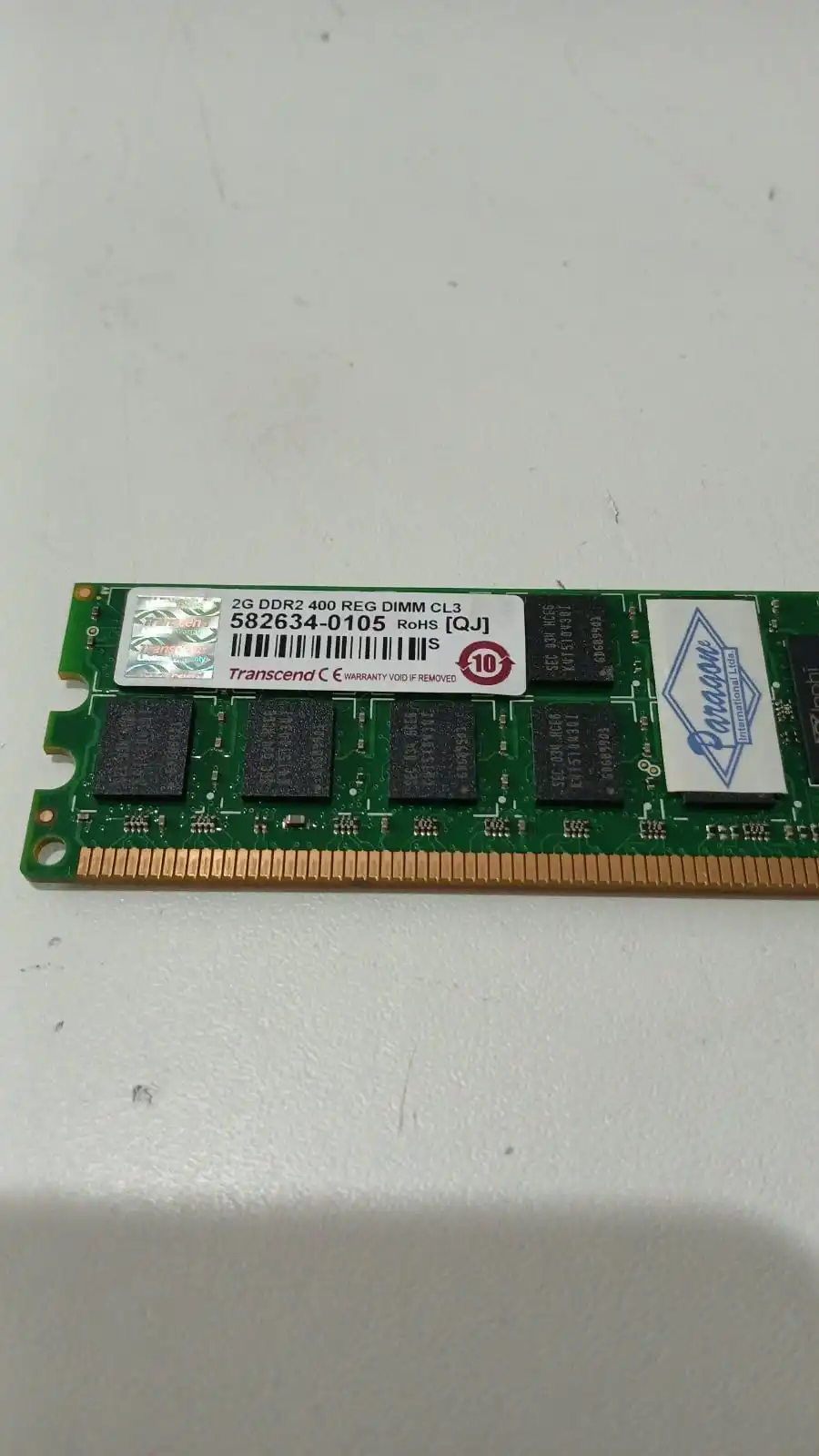 Memoria RAM Servidor Transcend 2GB DDR2 400MHz PC2-3200R ECC Reg 582634-0105