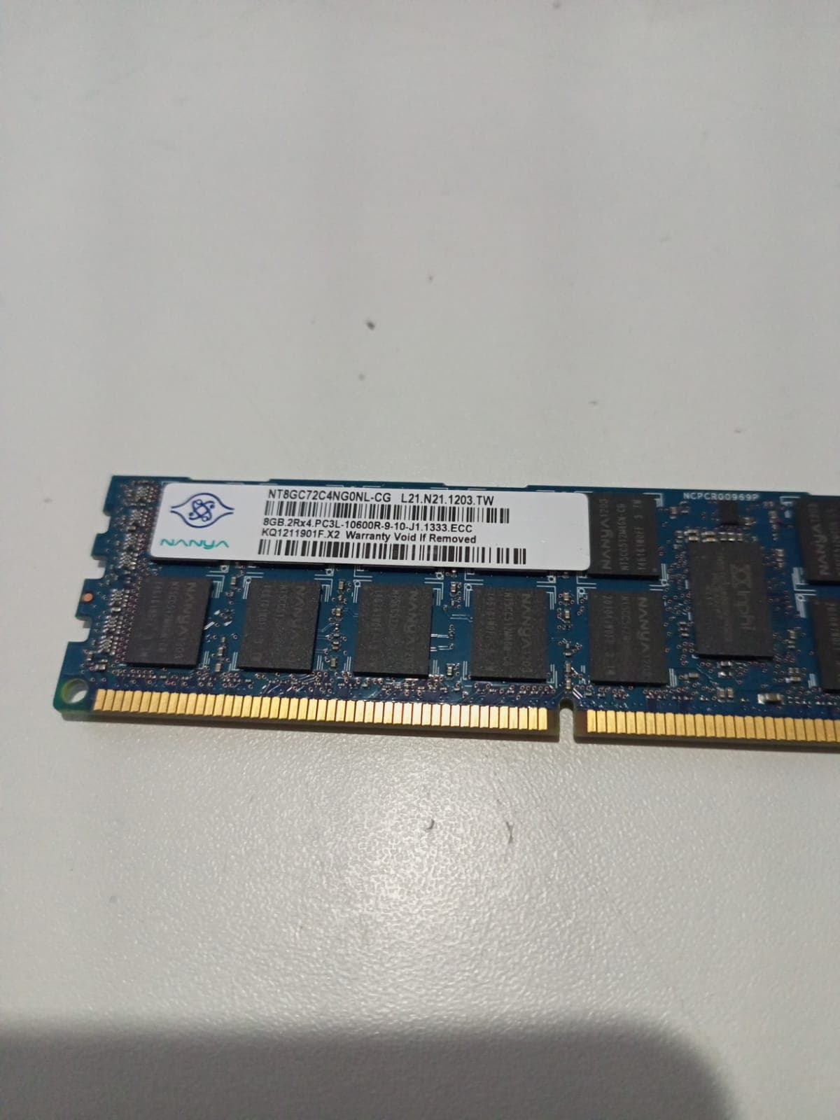 Memoria RAM NANYA 8GB PC3-10600R DDR3-1333 ECC Registered Para Servidores — imagen 2