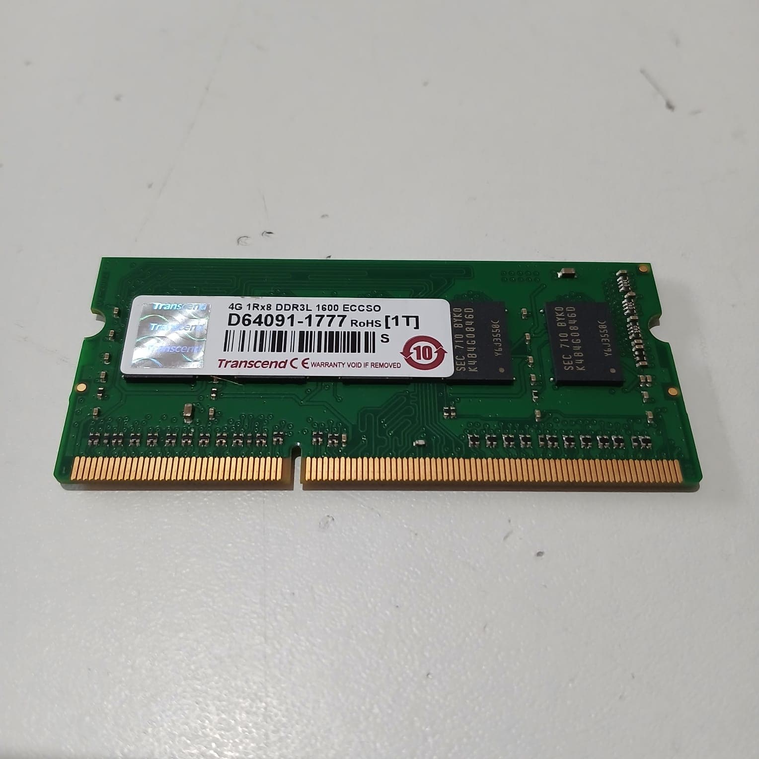 Memoria RAM Servidor Transcend 4GB DDR3L 1600MHz ECC SO-DIMM D64091-1777 (Usada) — imagen 1