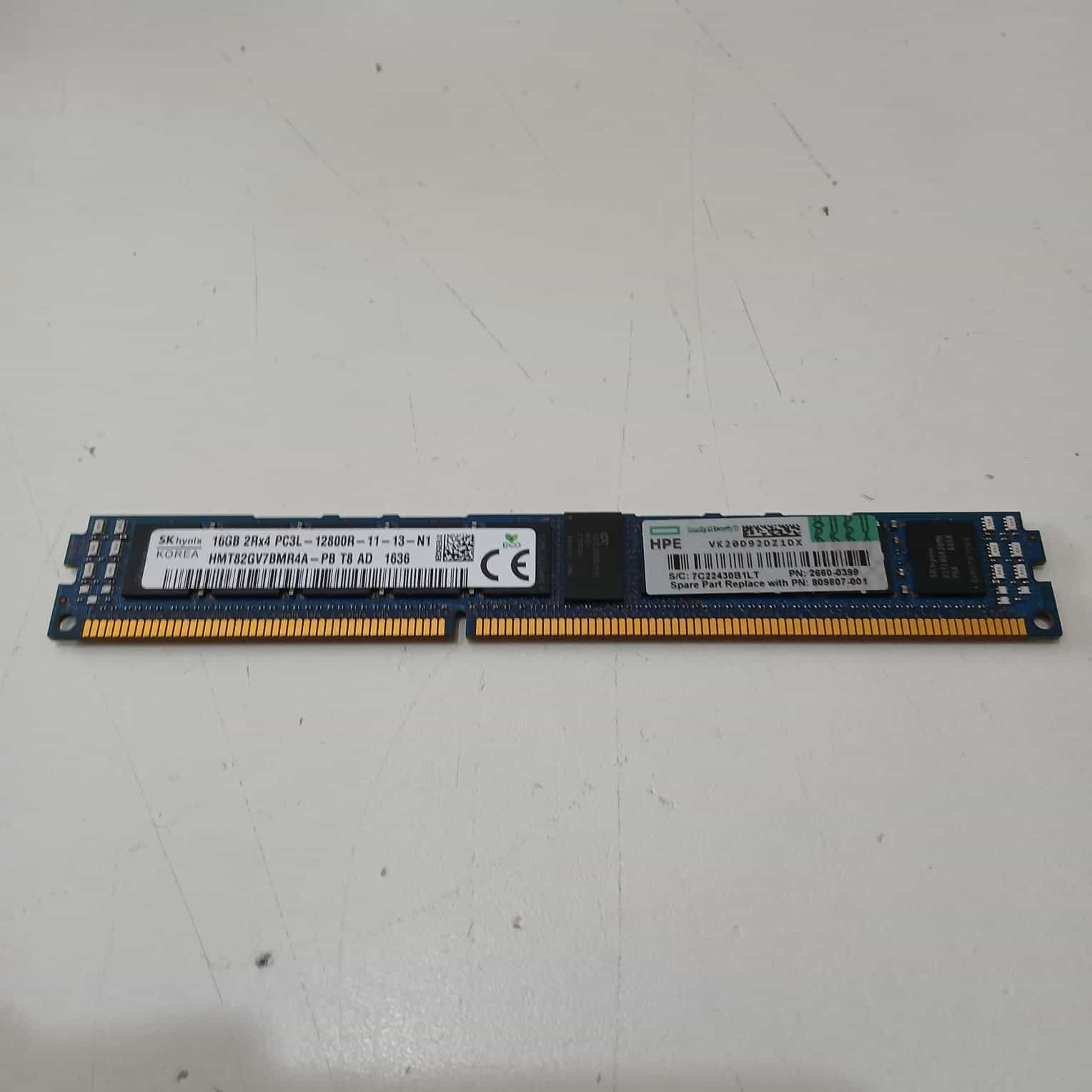 SK Hynix 16GB DDR3L 1600MHz ECC Registered RDIMM Server RAM HMT82GV7BMR4A-PB - Usado