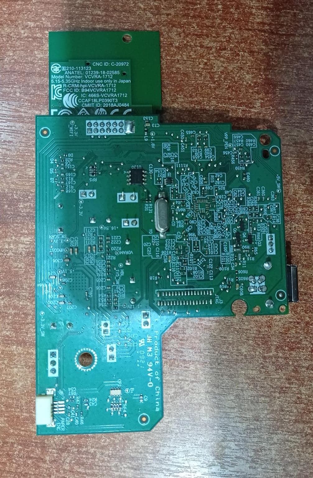 Placa Lógica de impresora HP Y0F69-60005 con Módulo WiFi VCVRA-1712 HPPN 0960-4034 / Usada — imagen 2