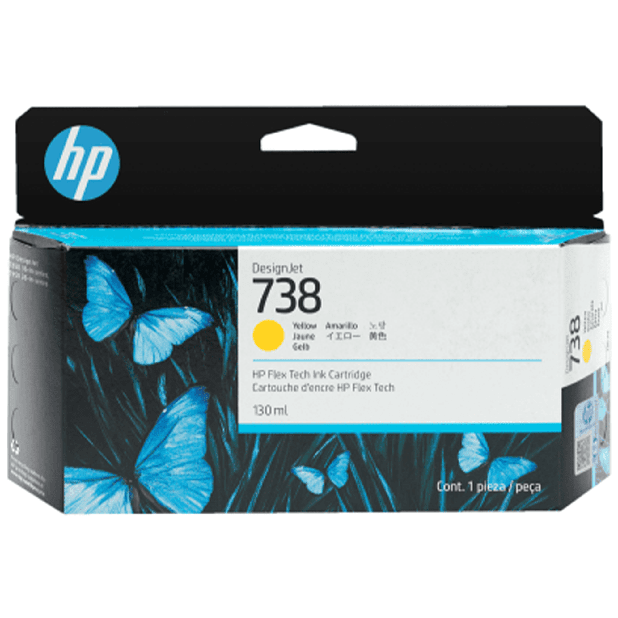 HP 738 130-ml Yellow DesignJet Ink Cartridge — imagen 1