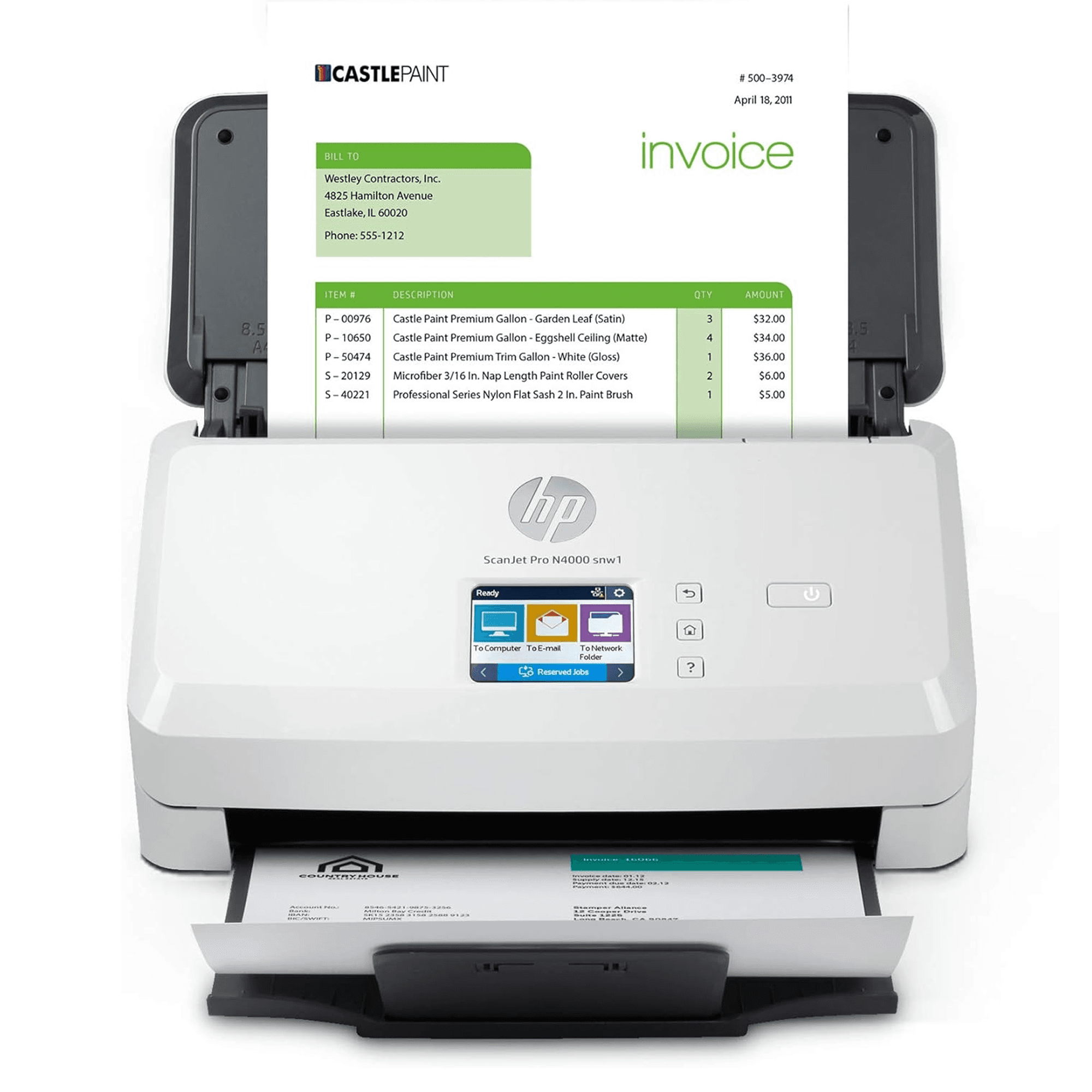 HP - Scanner ScanJet Pro N4000 snw1 40ppm — imagen 1
