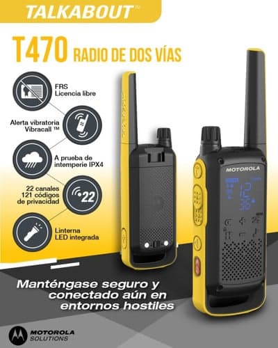 MOTOROLA - Radios T470 Walkie Talkie Hasta 56km — imagen 5