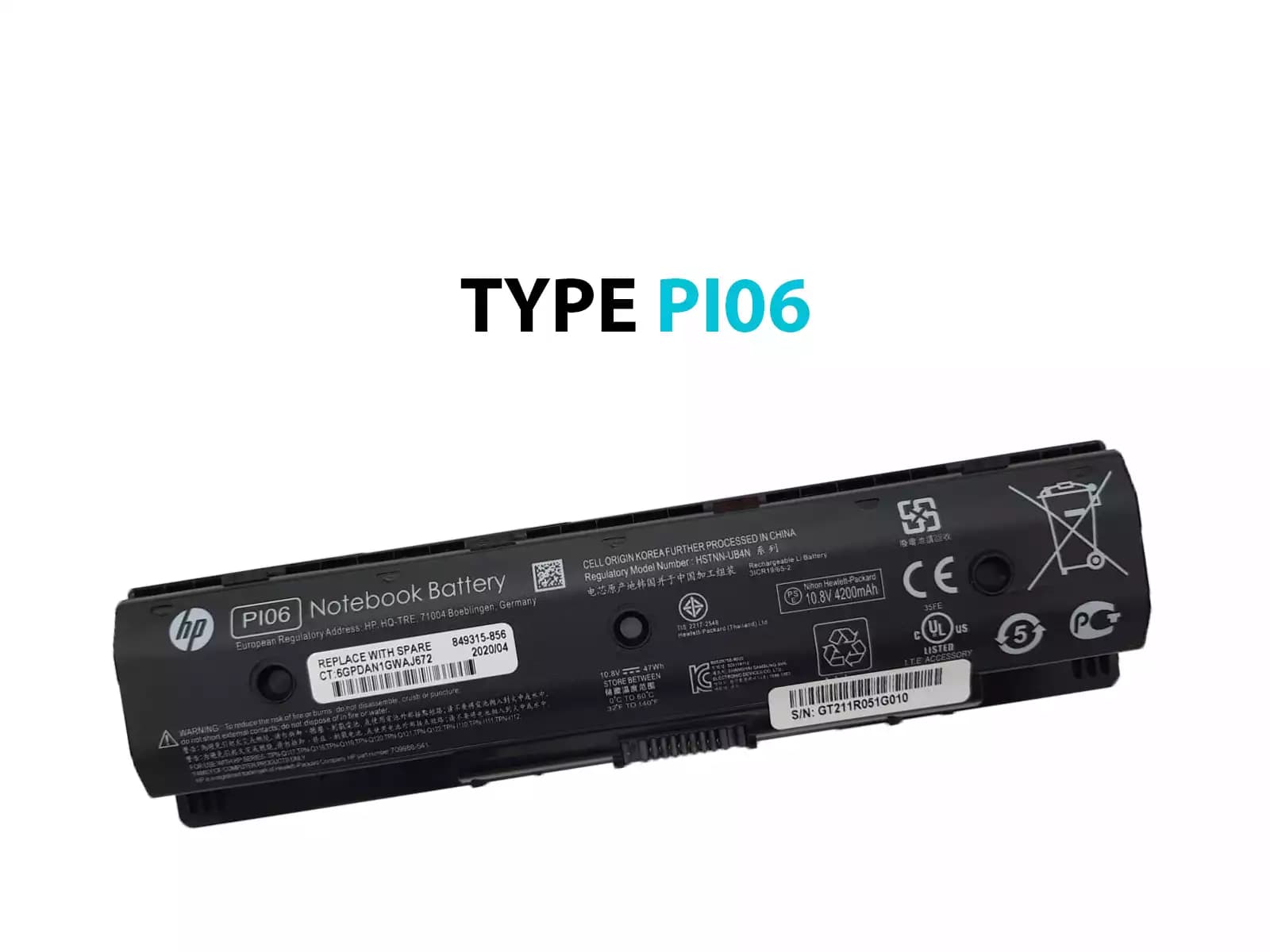 BATERIA HP PI06, HPLB4N *HC* — imagen 1