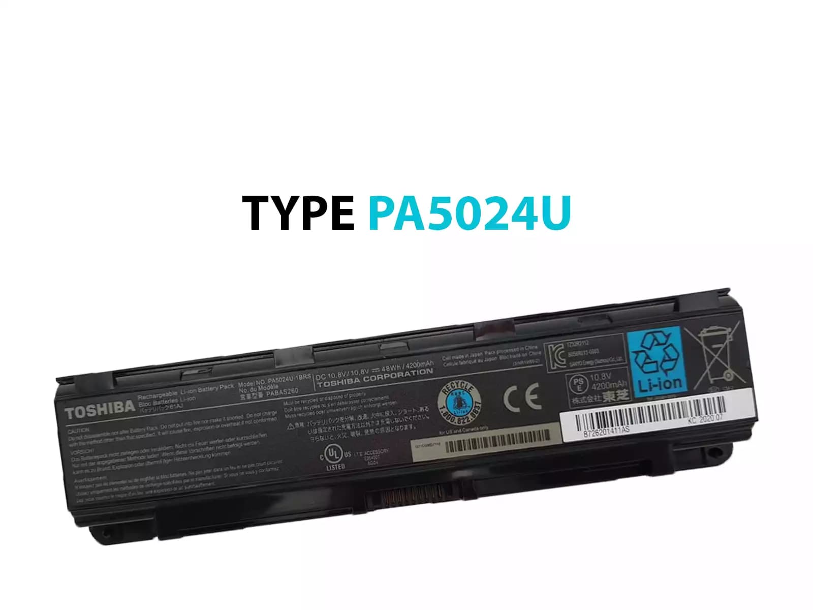 BATERIA TOSHIBA PA5023U, PA5024U,PA5025U,PABAS259 L800 *HC* — imagen 1