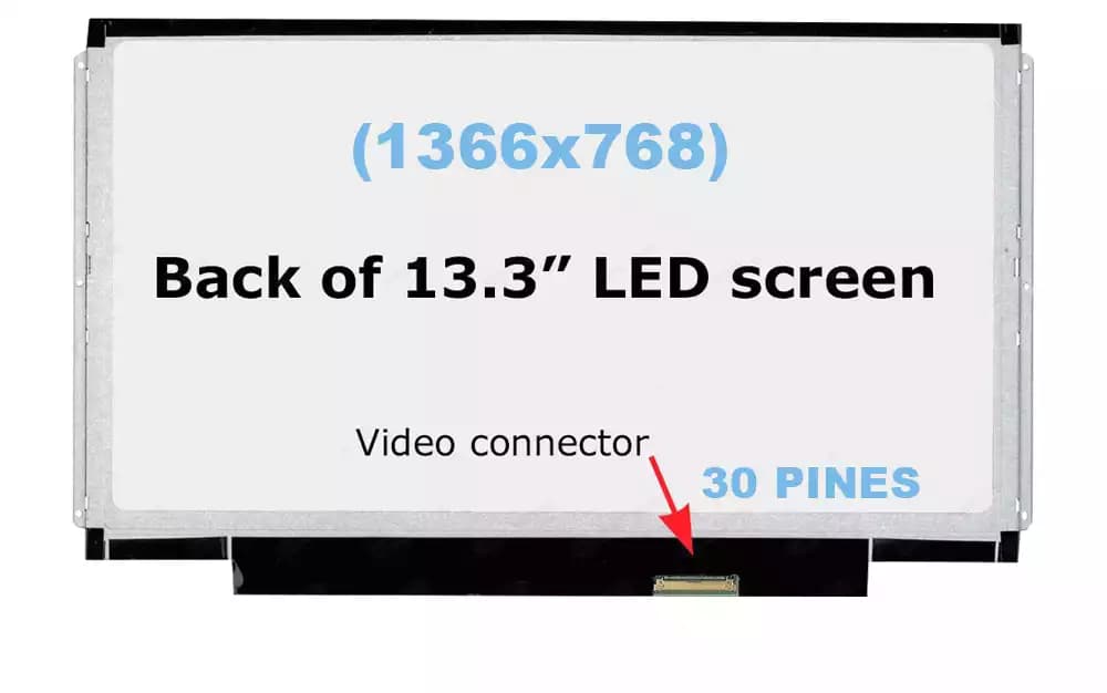 PANTALLA 13.3 LED SLIM IZQ/DER soportes laterales largos 6 HOLES 30 PINES — imagen 1