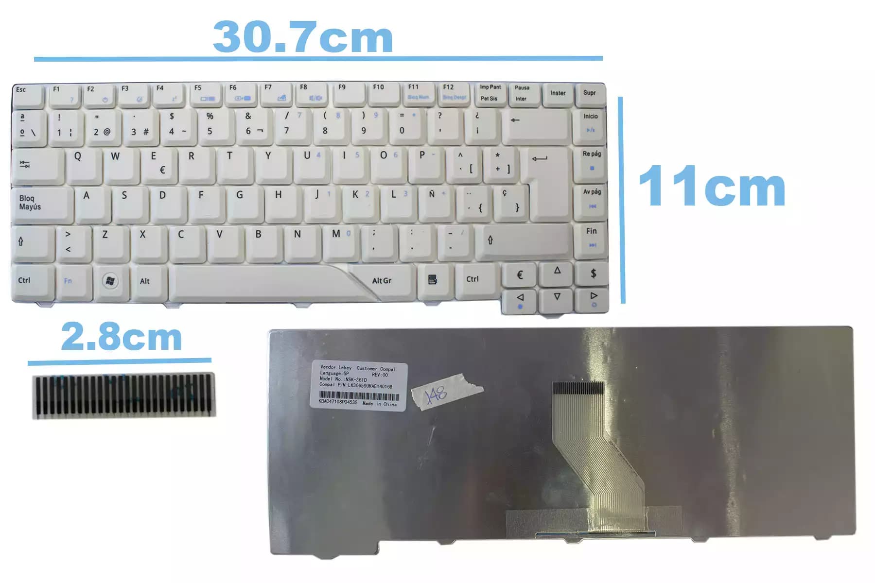 TECLADO ACER 4520 / 4710W BLANCO SP — imagen 1